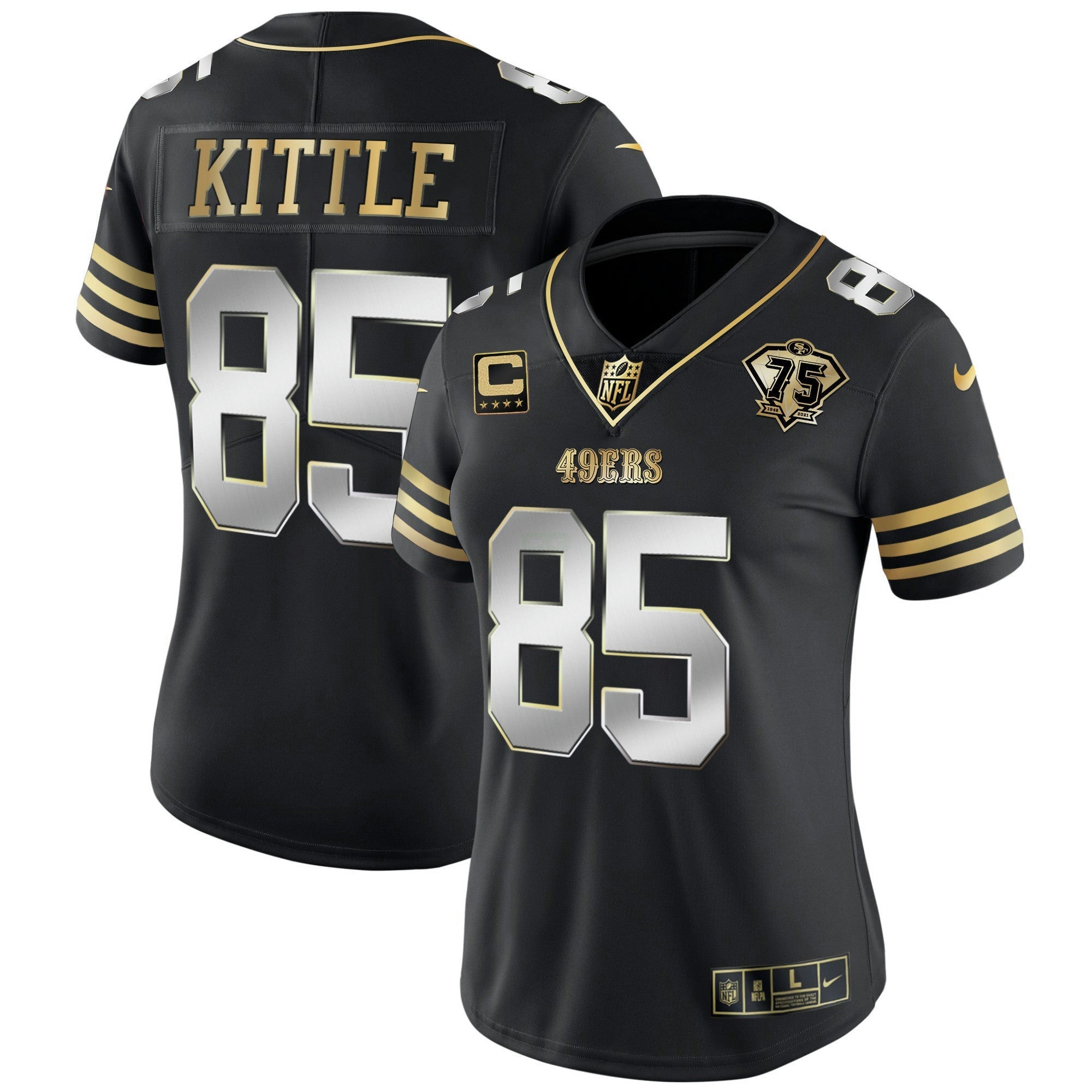 Camisa NFL Women’s 75th Anniversary Patch Vapor Dourada Jersey