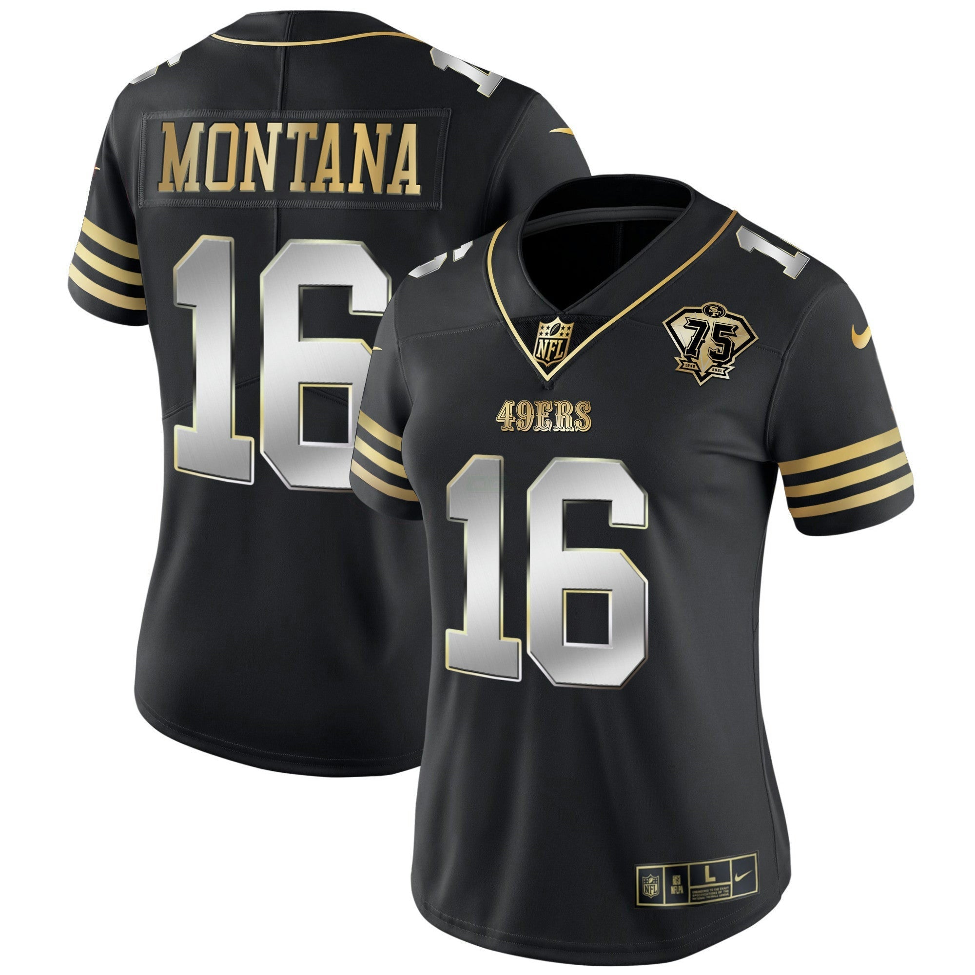 Camisa NFL Women’s 75th Anniversary Patch Vapor Dourada Jersey