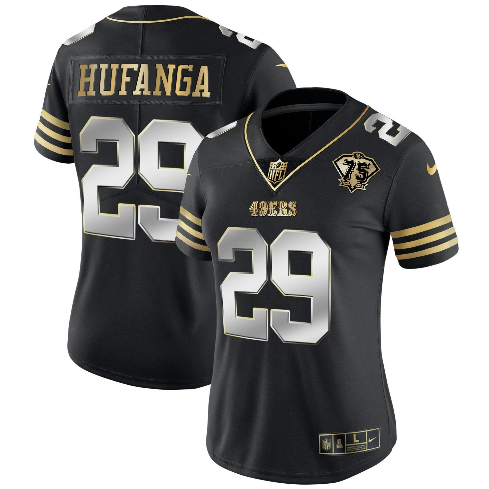Camisa NFL Women’s 75th Anniversary Patch Vapor Dourada Jersey