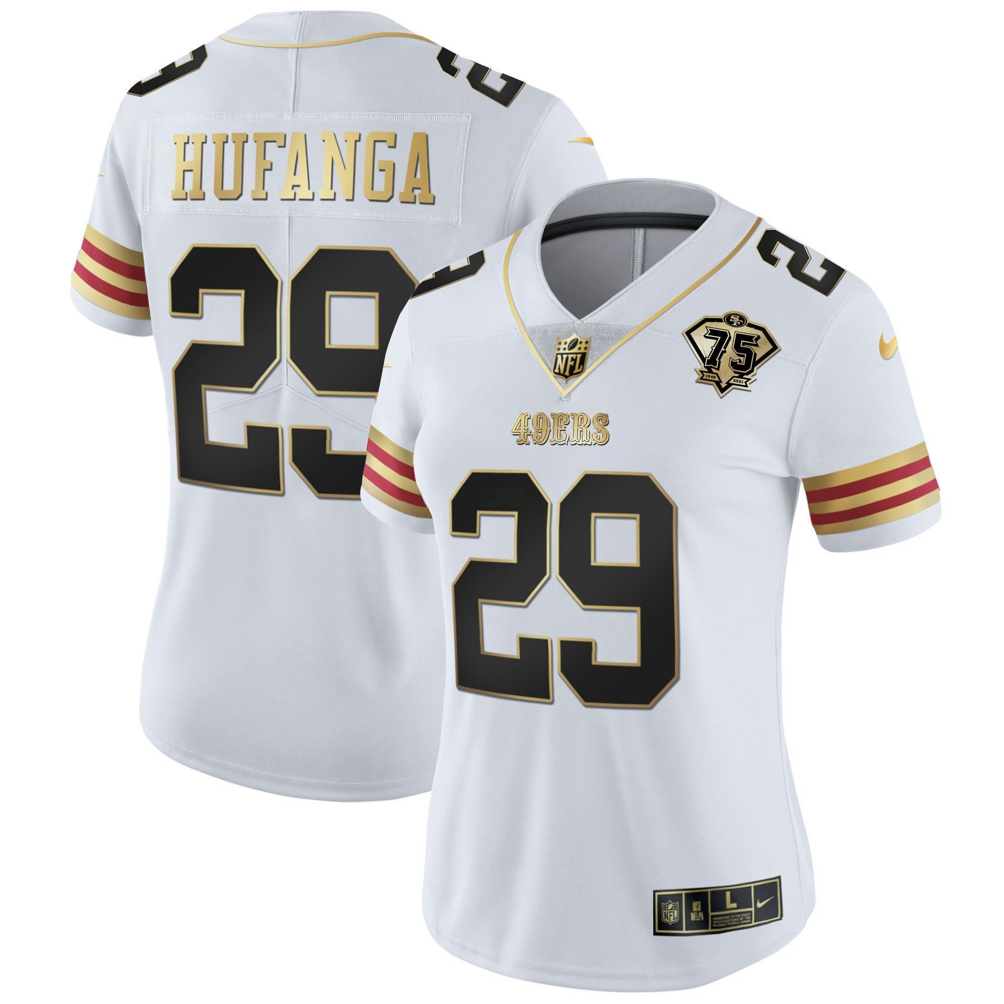 Camisa NFL Women’s 75th Anniversary Patch Vapor Dourada Jersey V2
