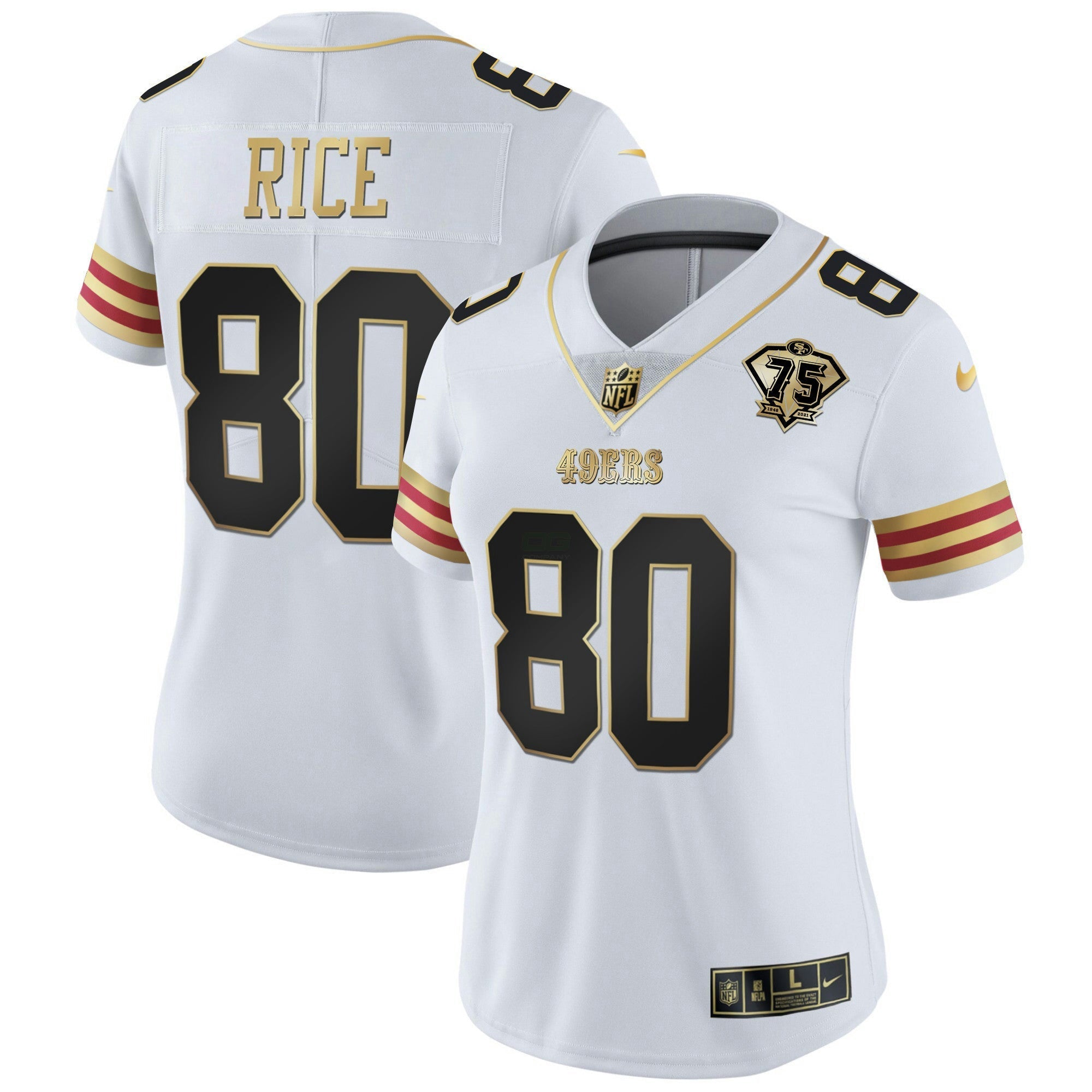 Camisa NFL Women’s 75th Anniversary Patch Vapor Dourada Jersey V2