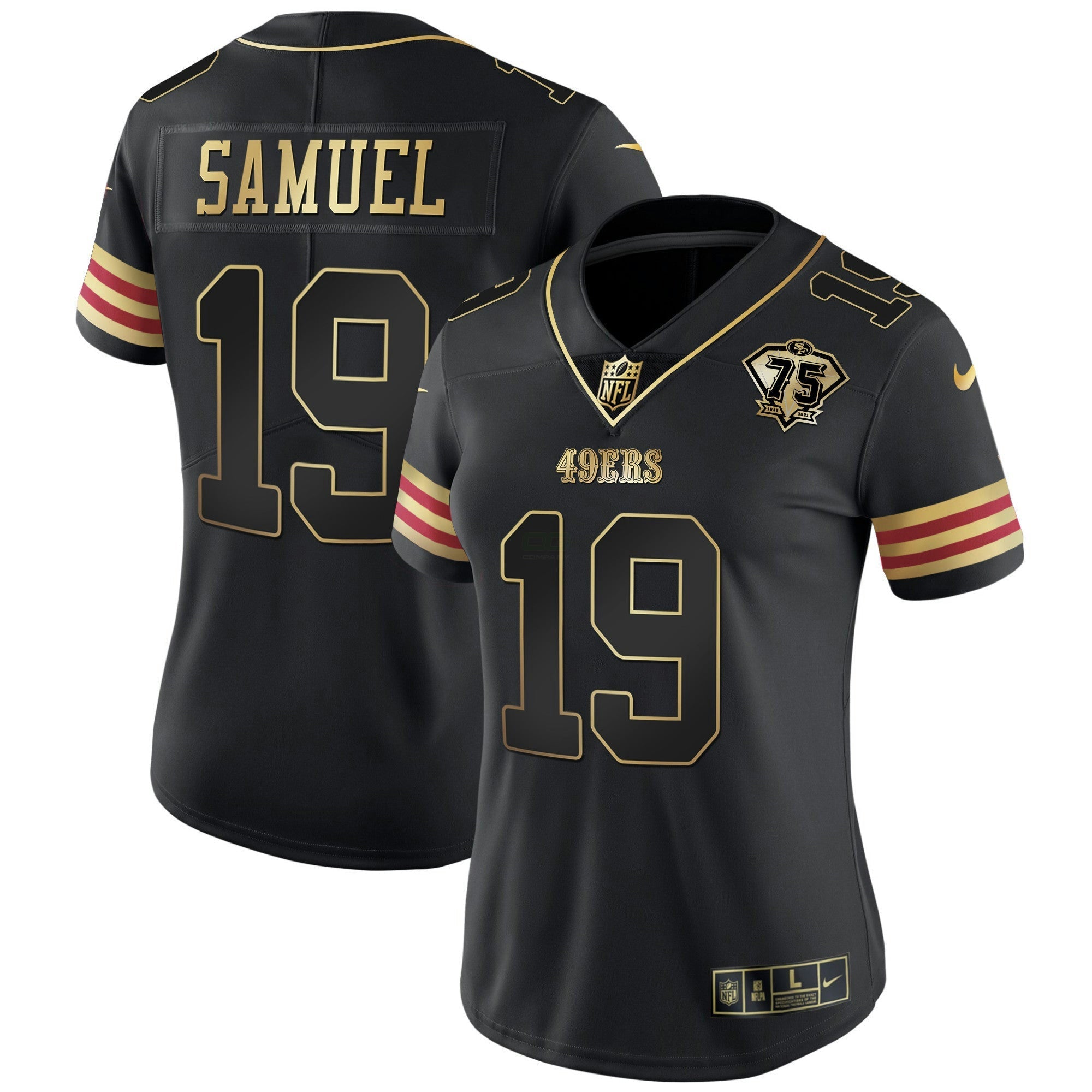 Camisa NFL Women’s 75th Anniversary Patch Vapor Dourada Jersey V2