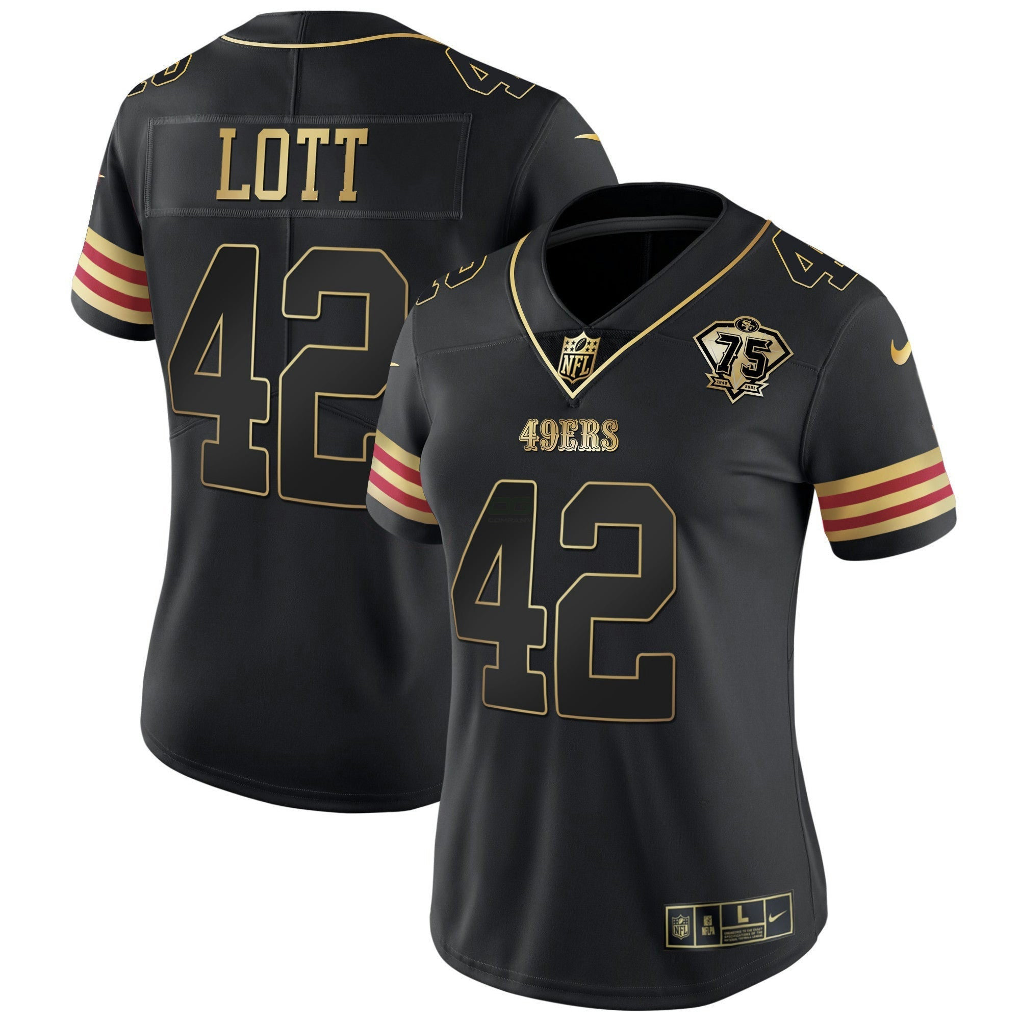 Camisa NFL Women’s 75th Anniversary Patch Vapor Dourada Jersey V2