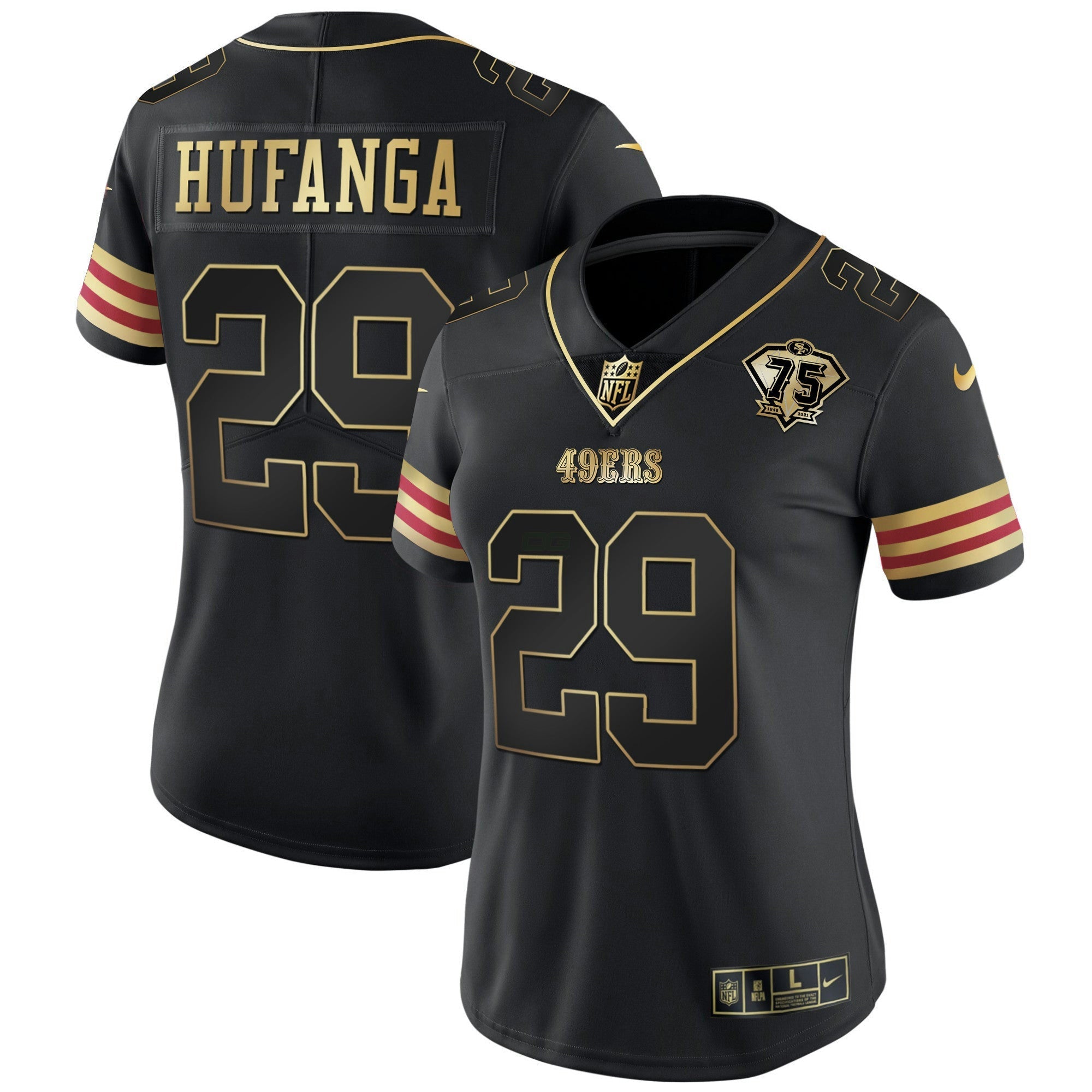 Camisa NFL Women’s 75th Anniversary Patch Vapor Dourada Jersey V2