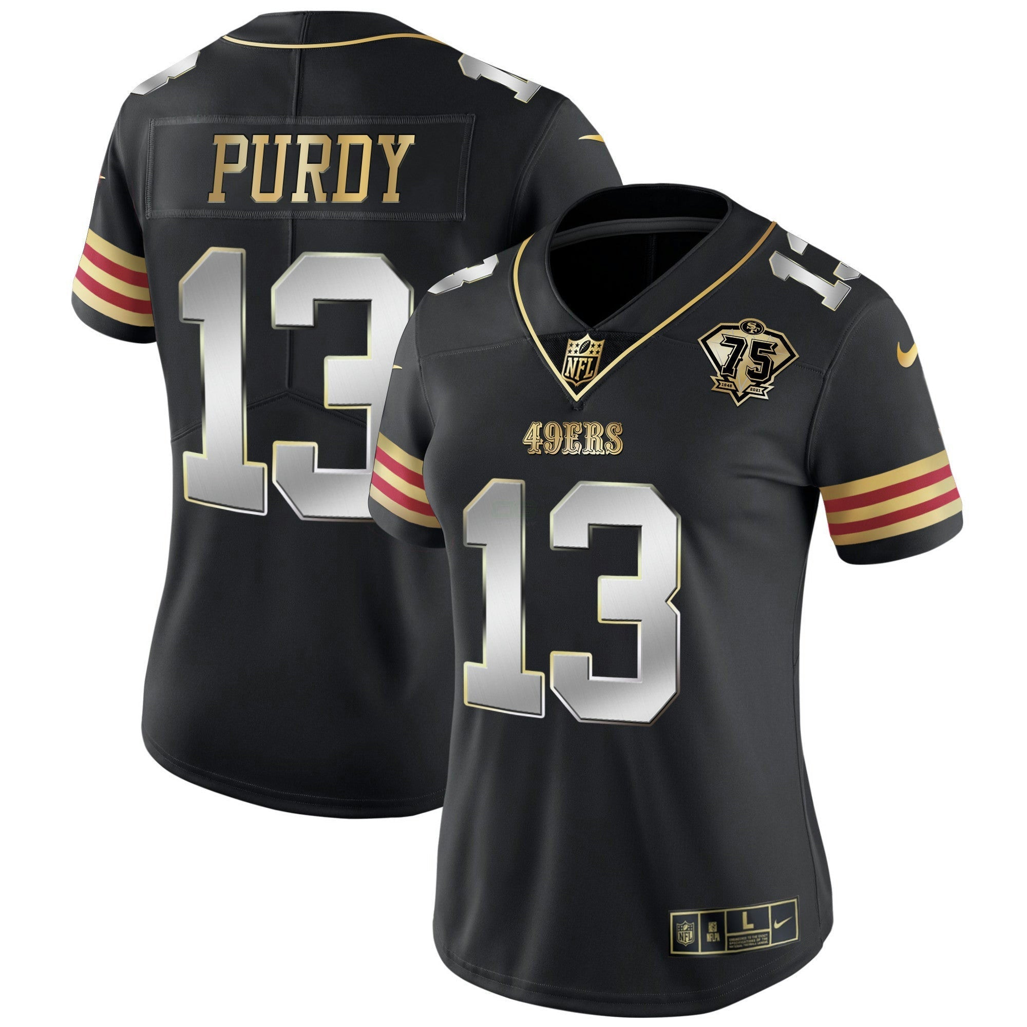 Camisa NFL Women’s 75th Anniversary Patch Vapor Dourada Jersey V2