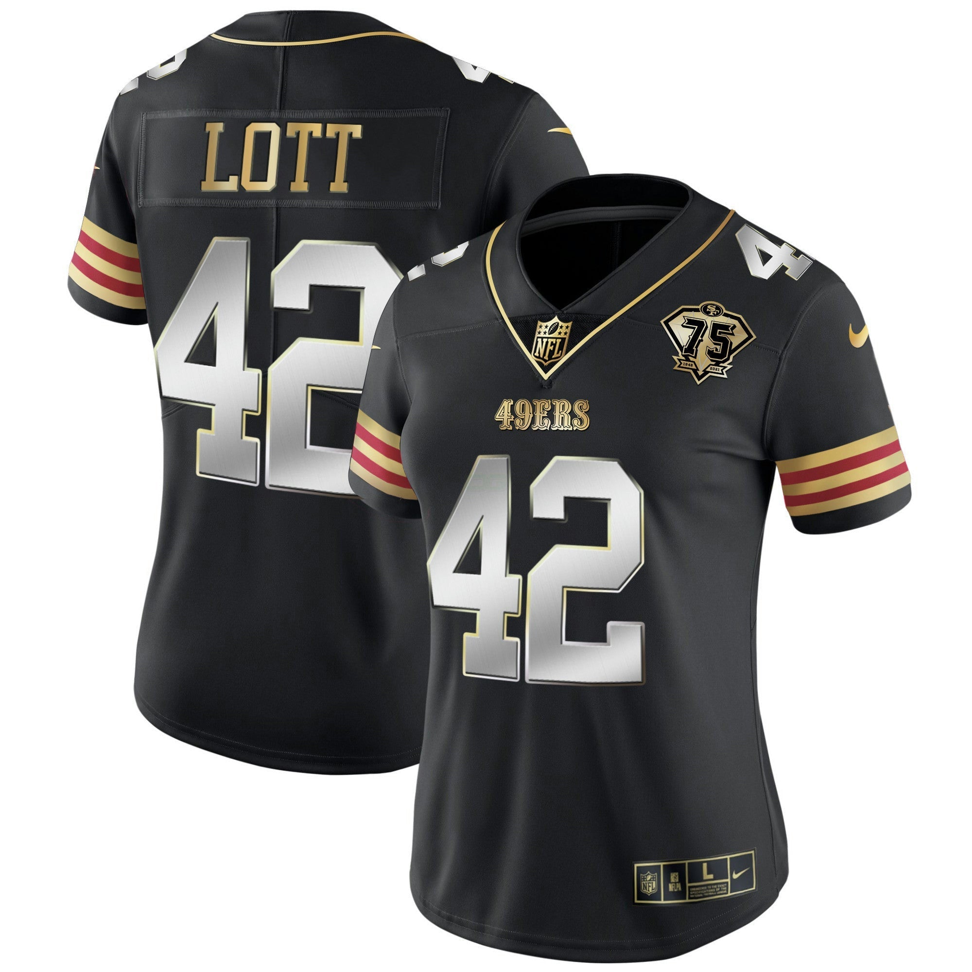 Camisa NFL Women’s 75th Anniversary Patch Vapor Dourada Jersey V2