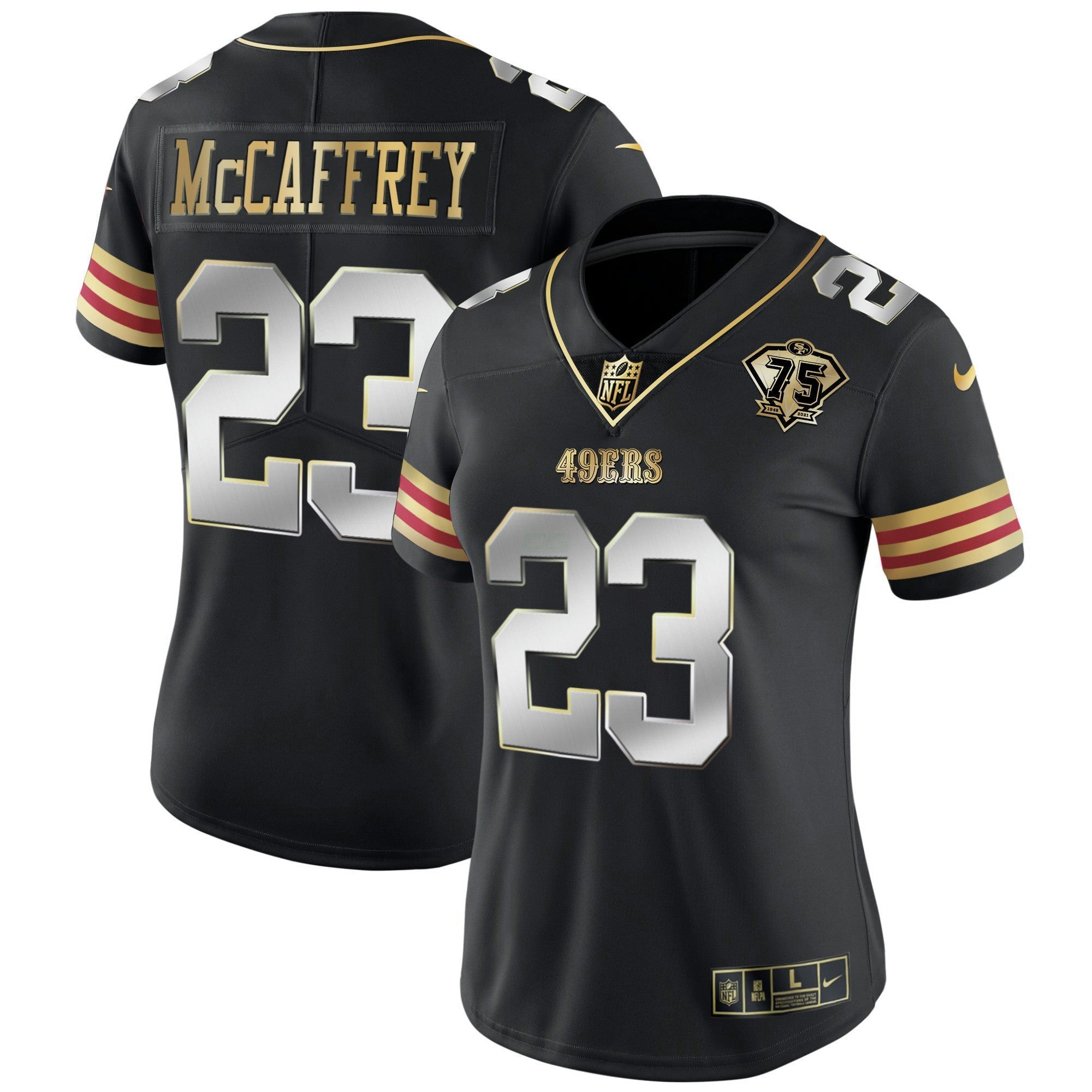 Camisa NFL Women’s 75th Anniversary Patch Vapor Dourada Jersey V2