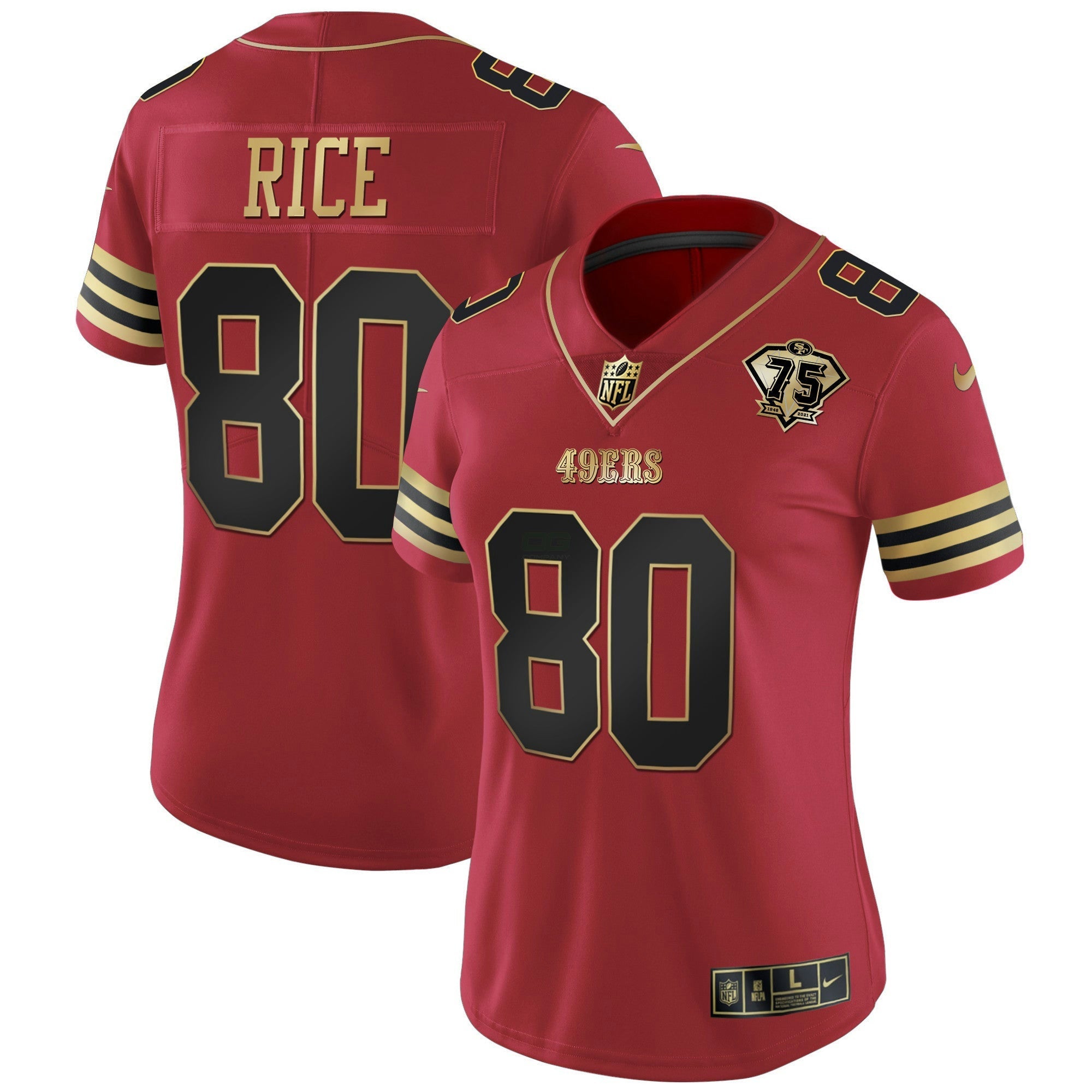 Camisa NFL Women’s 75th Anniversary Patch Vapor Dourada Jersey V2