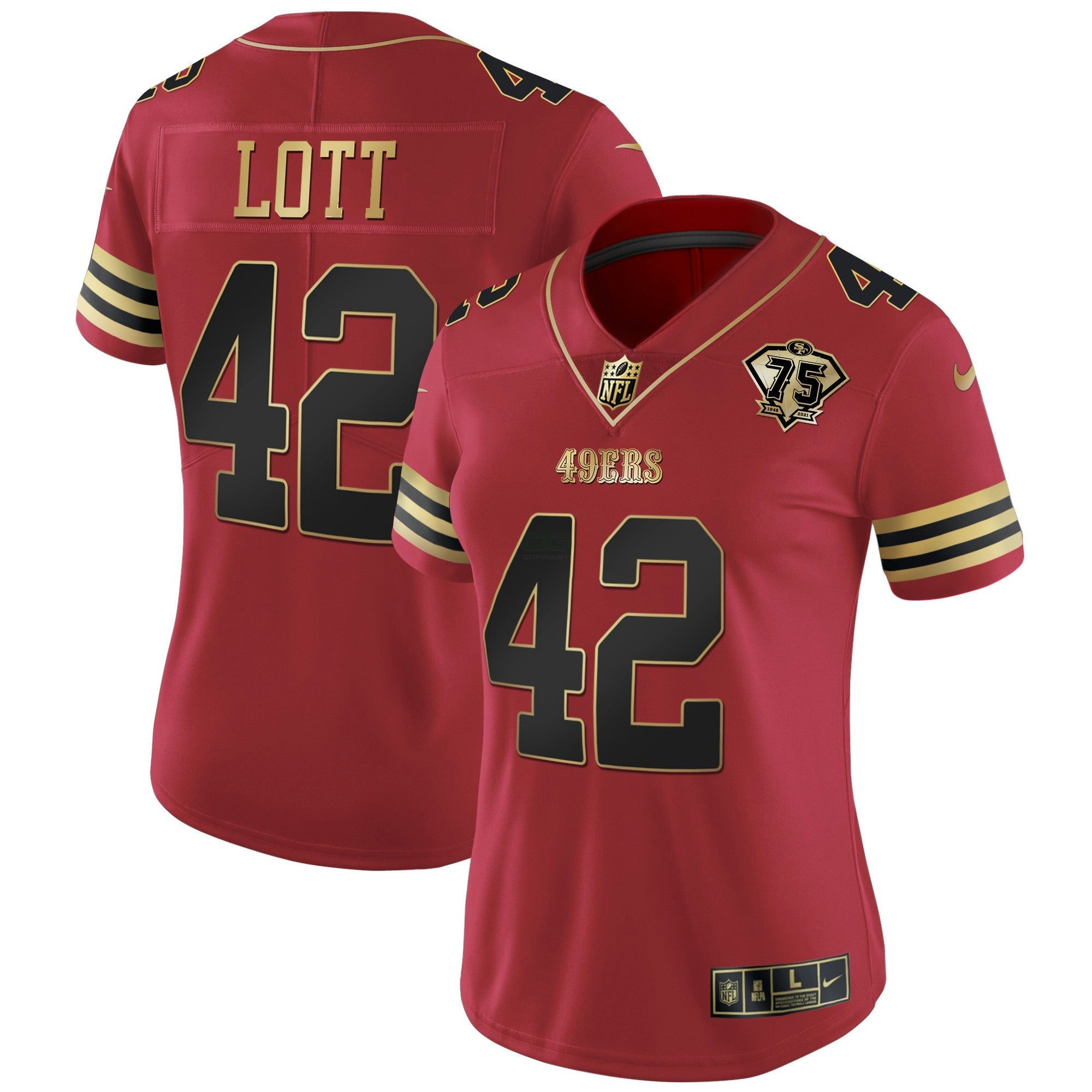 Camisa NFL Women’s 75th Anniversary Patch Vapor Dourada Jersey V2