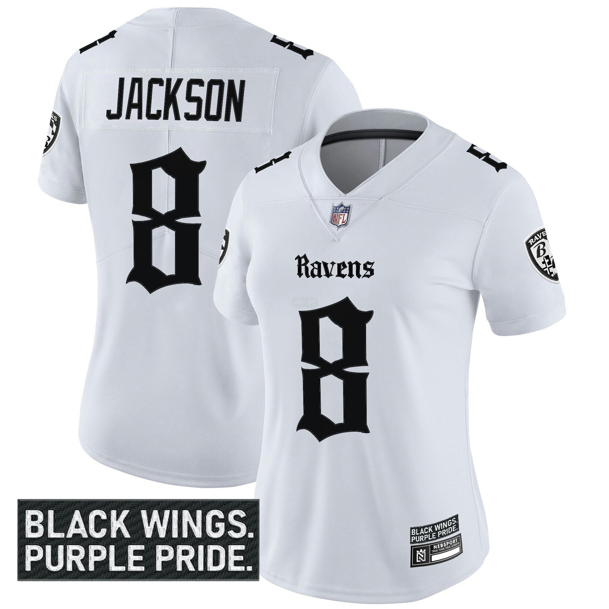 Camisa NFL Women’s Baltimore ‘Gothic Nevermore Edition’ Vapor Limited Jersey