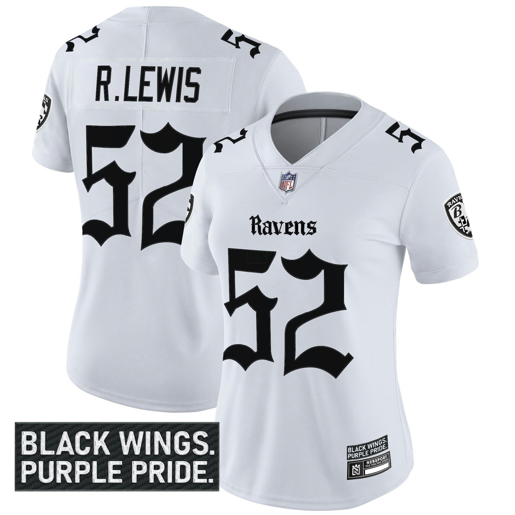 Camisa NFL Women’s Baltimore ‘Gothic Nevermore Edition’ Vapor Limited Jersey