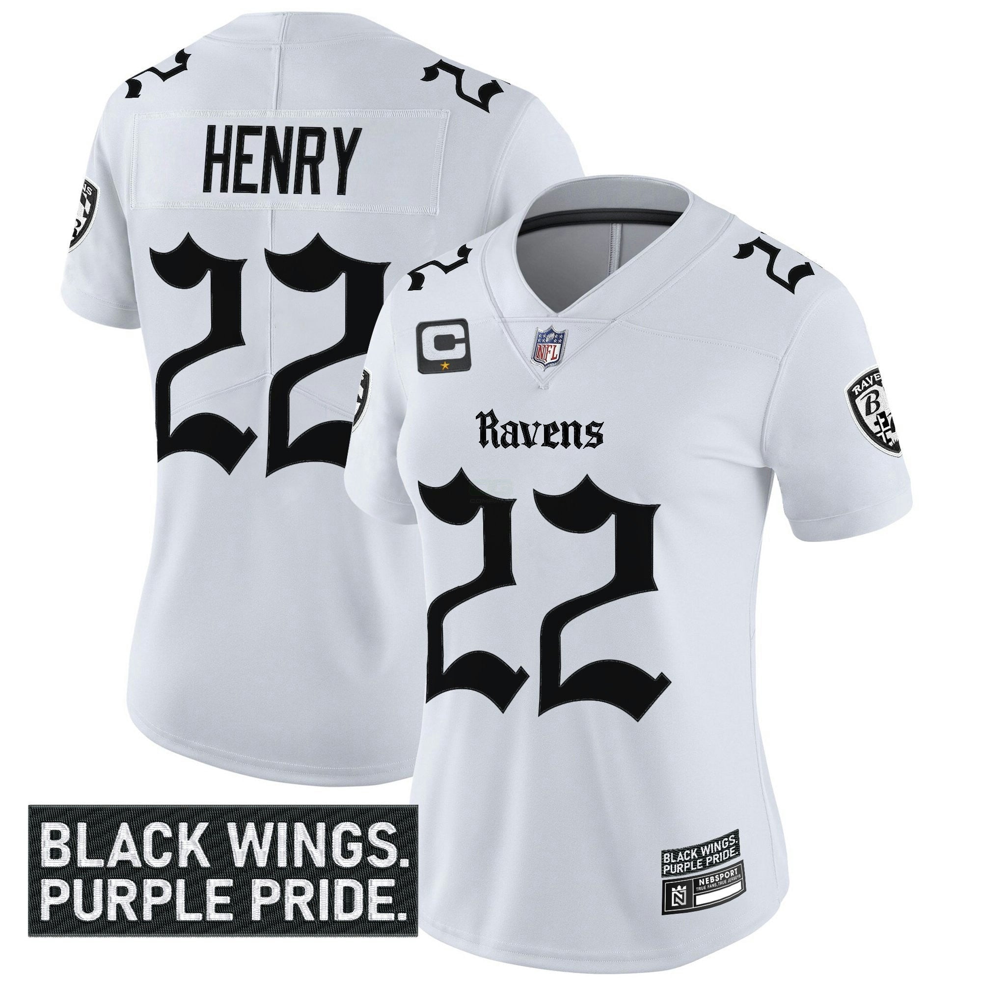 Camisa NFL Women’s Baltimore ‘Gothic Nevermore Edition’ Vapor Limited Jersey