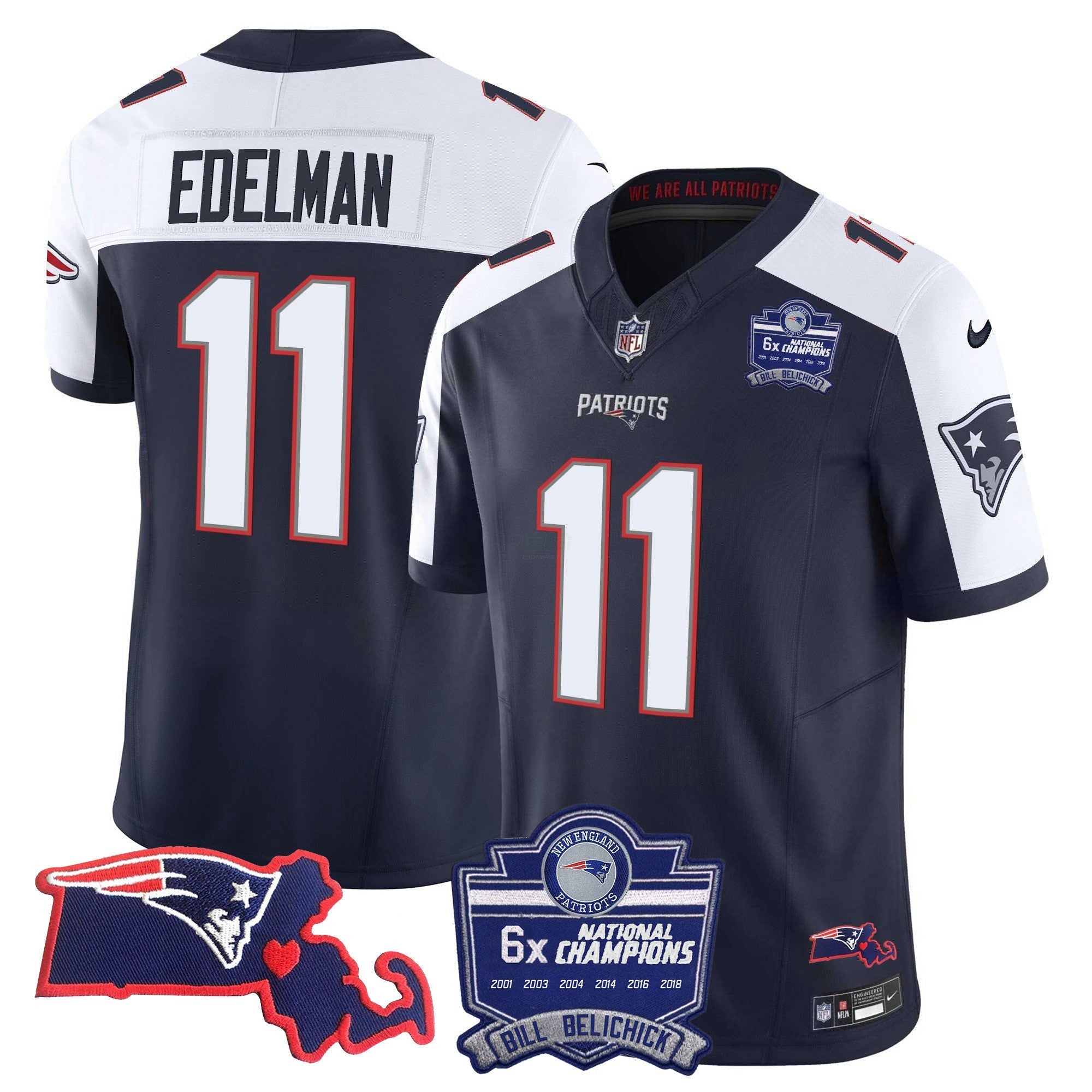 Camisa NFL Women’s Bill Belichick 6x Champions Patch Vapor Jersey