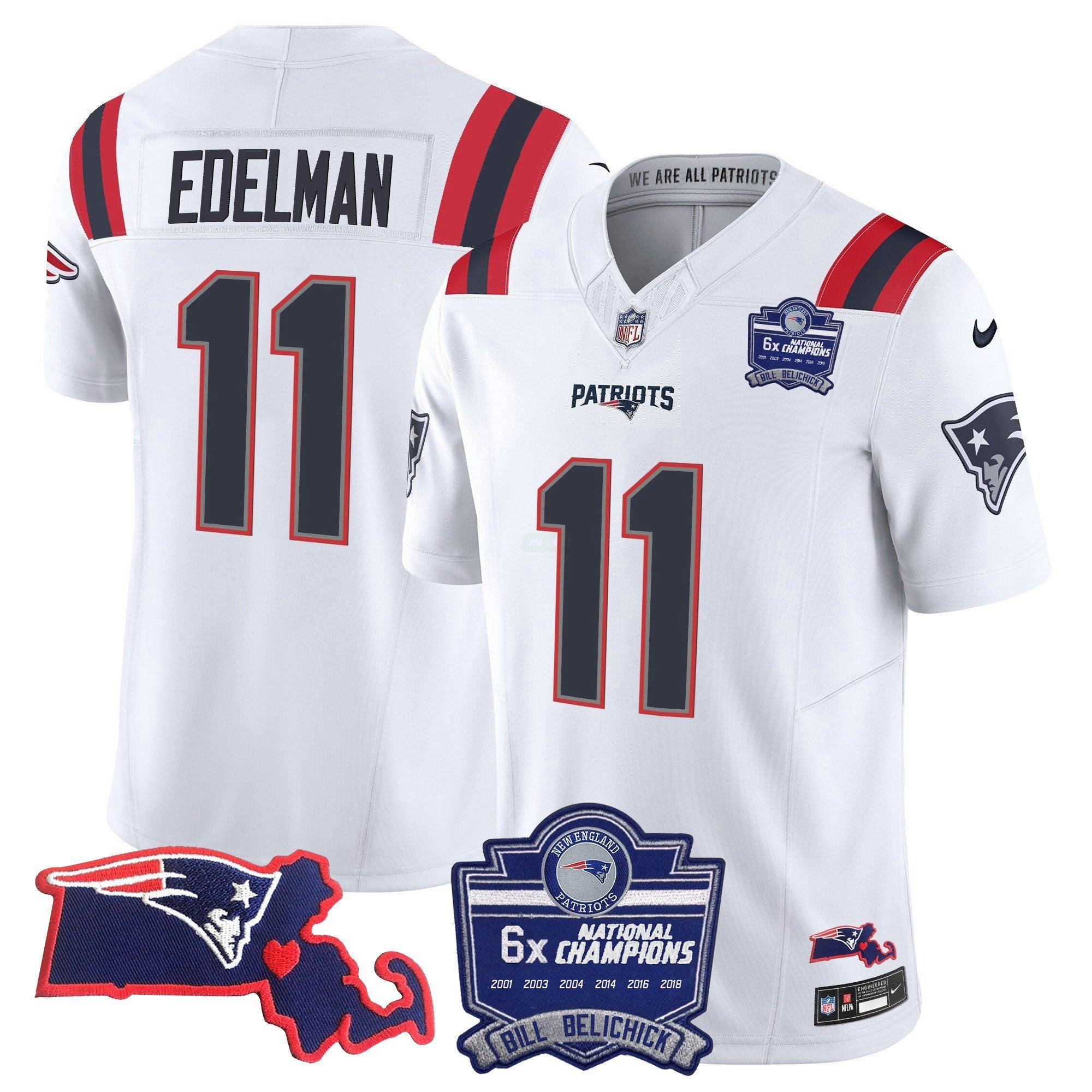 Camisa NFL Women’s Bill Belichick 6x Champions Patch Vapor Jersey