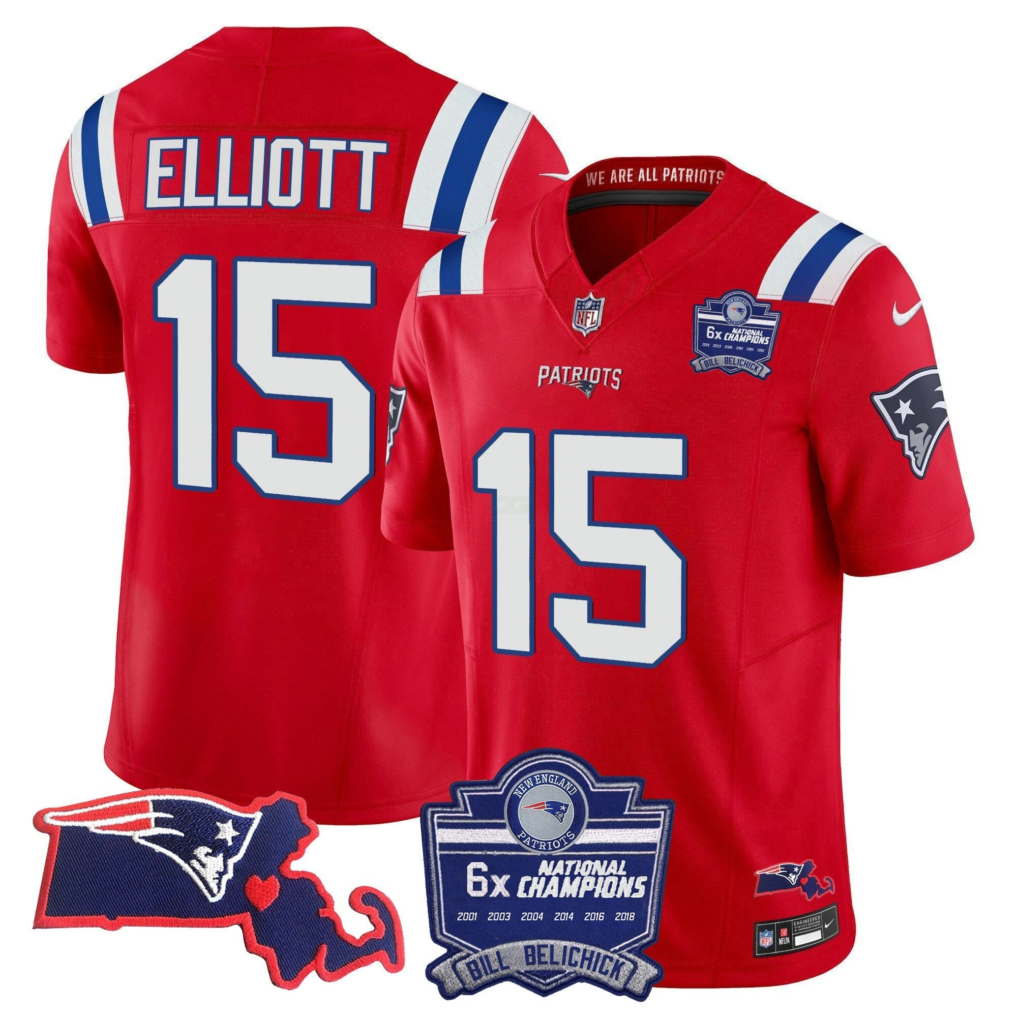 Camisa NFL Women’s Bill Belichick 6x Champions Patch Vapor Jersey