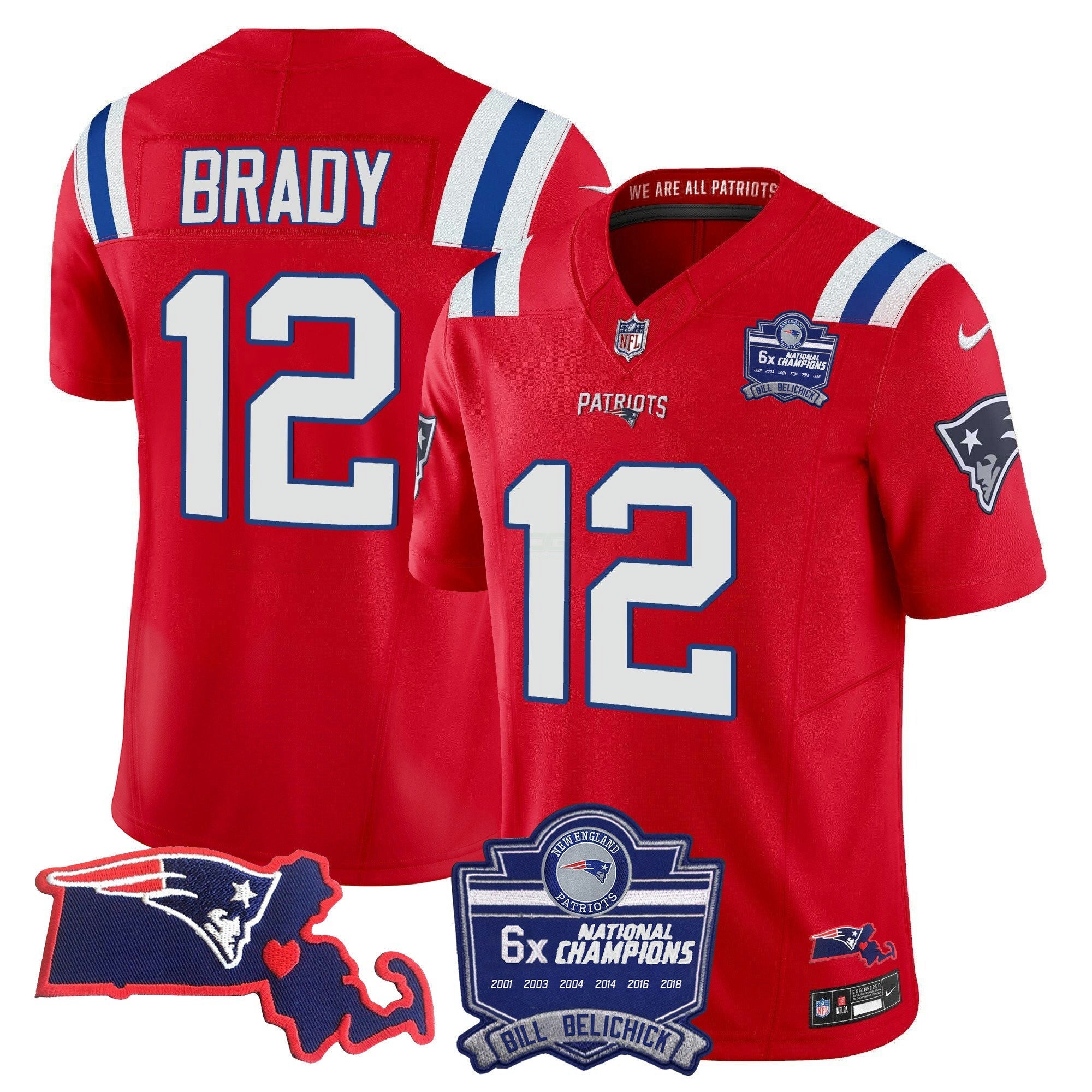 Camisa NFL Women’s Bill Belichick 6x Champions Patch Vapor Jersey