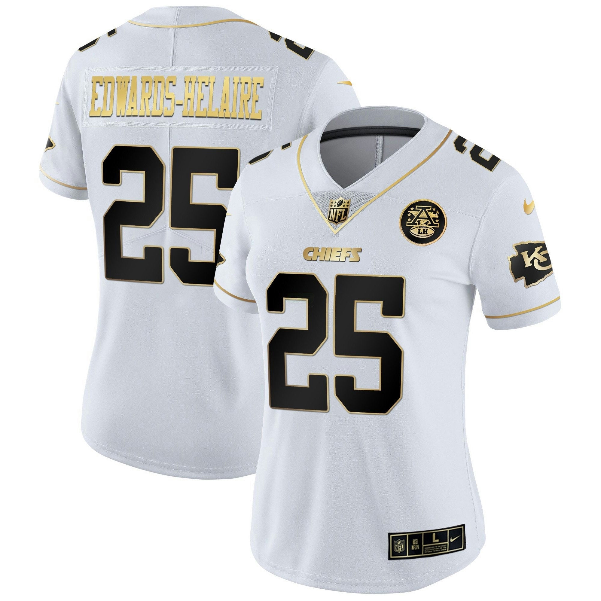 Camisa NFL Women’s Branca Dourada & Preta Dourada