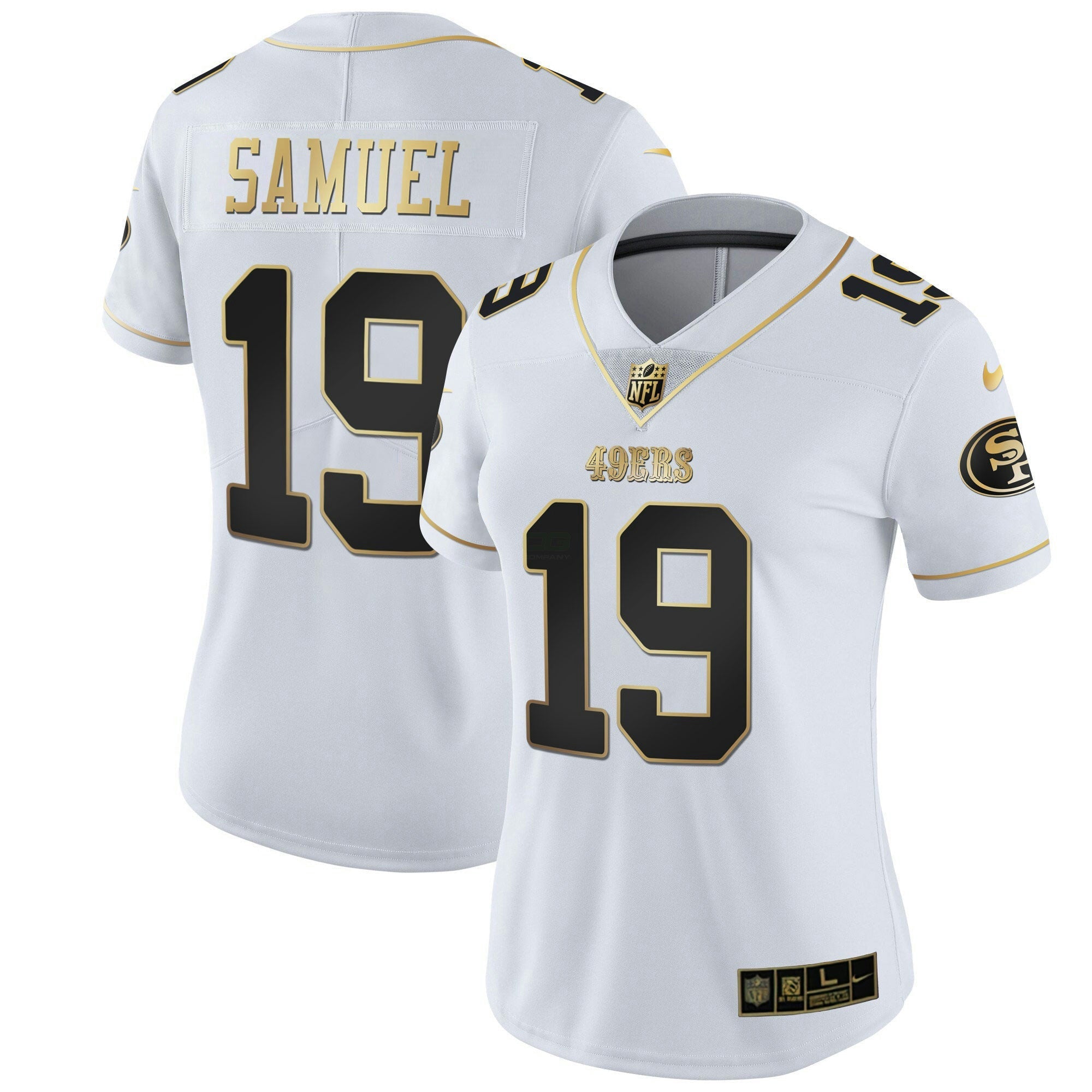 Camisa NFL Women’s Branca Dourada & Preta Dourada