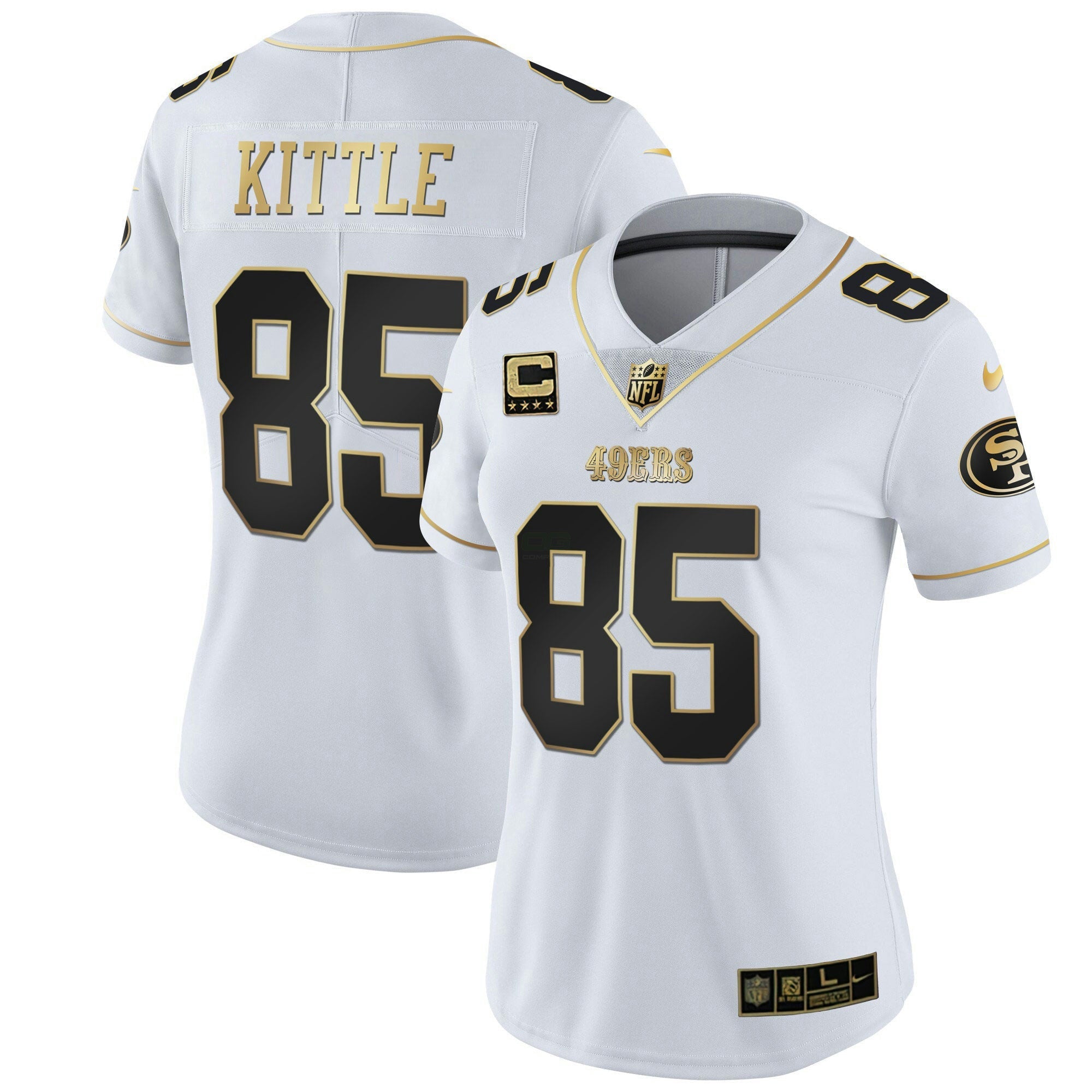 Camisa NFL Women’s Branca Dourada & Preta Dourada