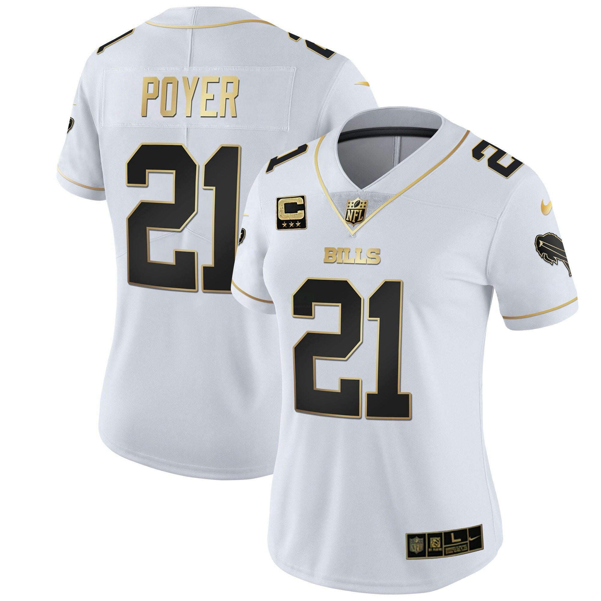 Camisa NFL Women’s Branca Dourada & Preta Dourada