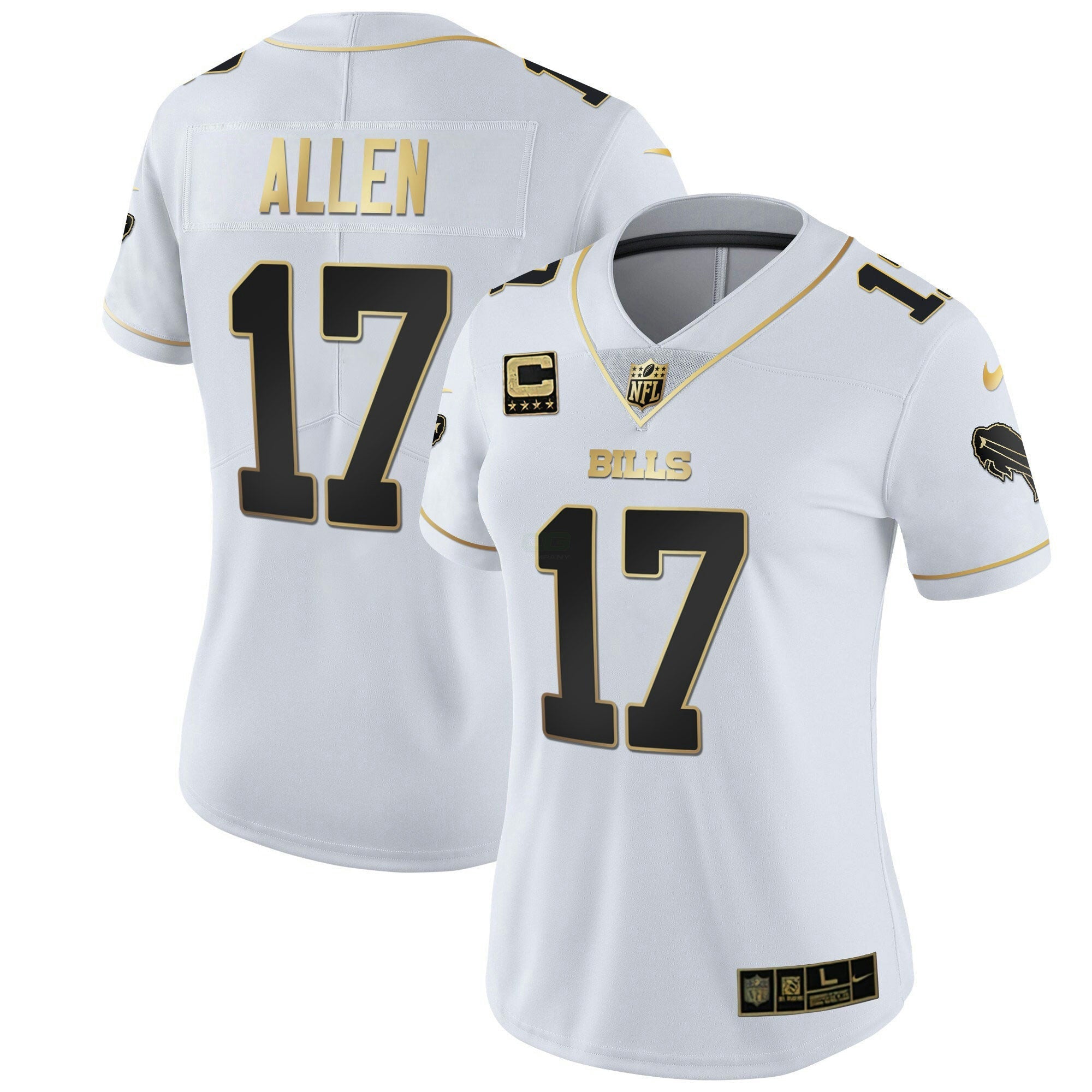 Camisa NFL Women’s Branca Dourada & Preta Dourada