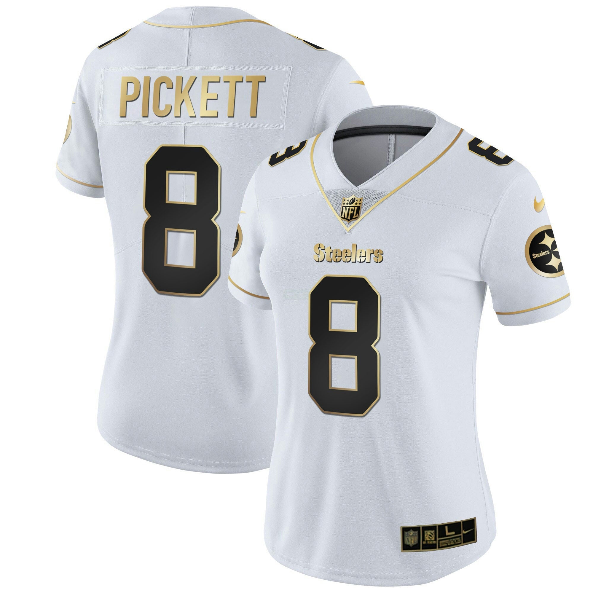 Camisa NFL Women’s Branca Dourada & Preta Dourada