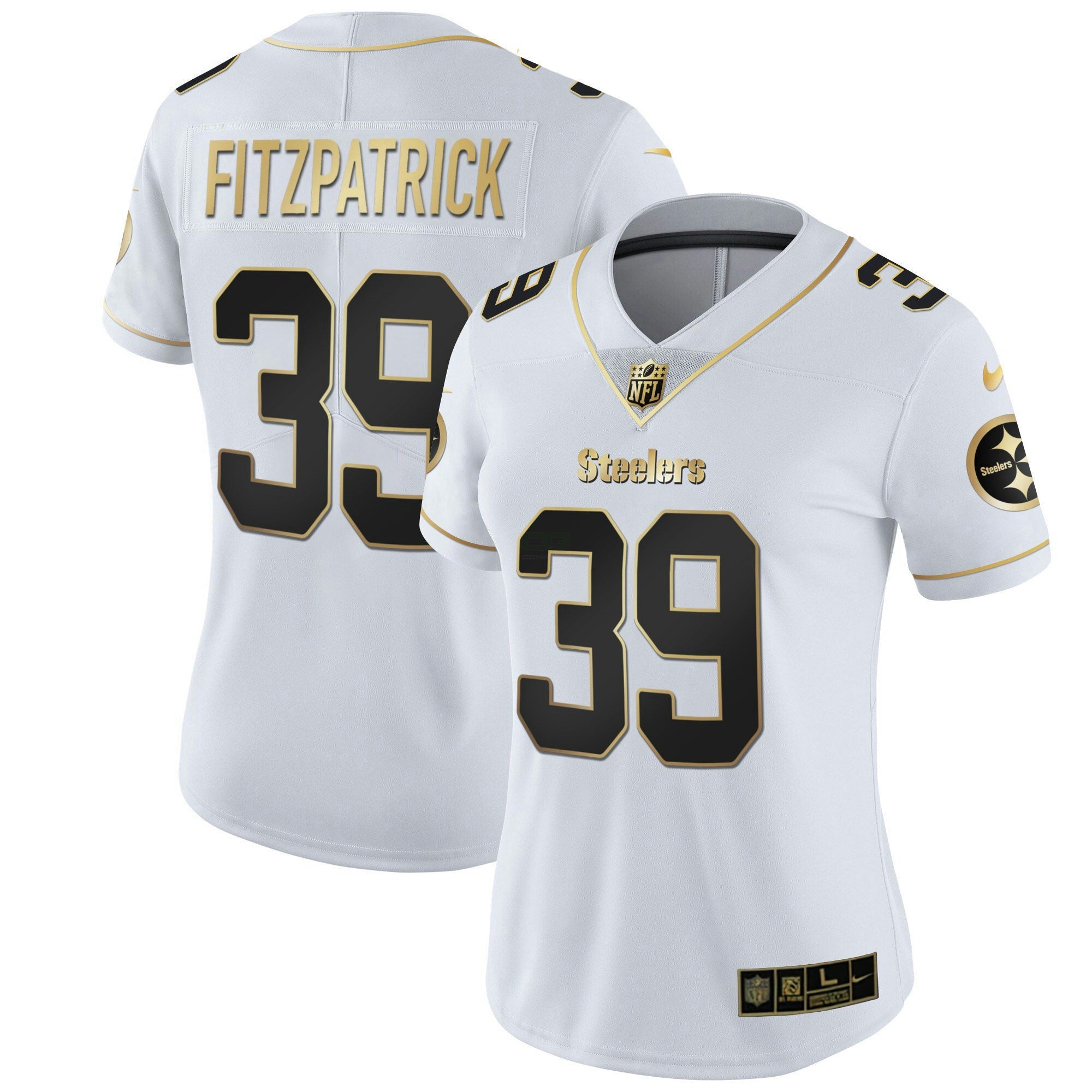 Camisa NFL Women’s Branca Dourada & Preta Dourada