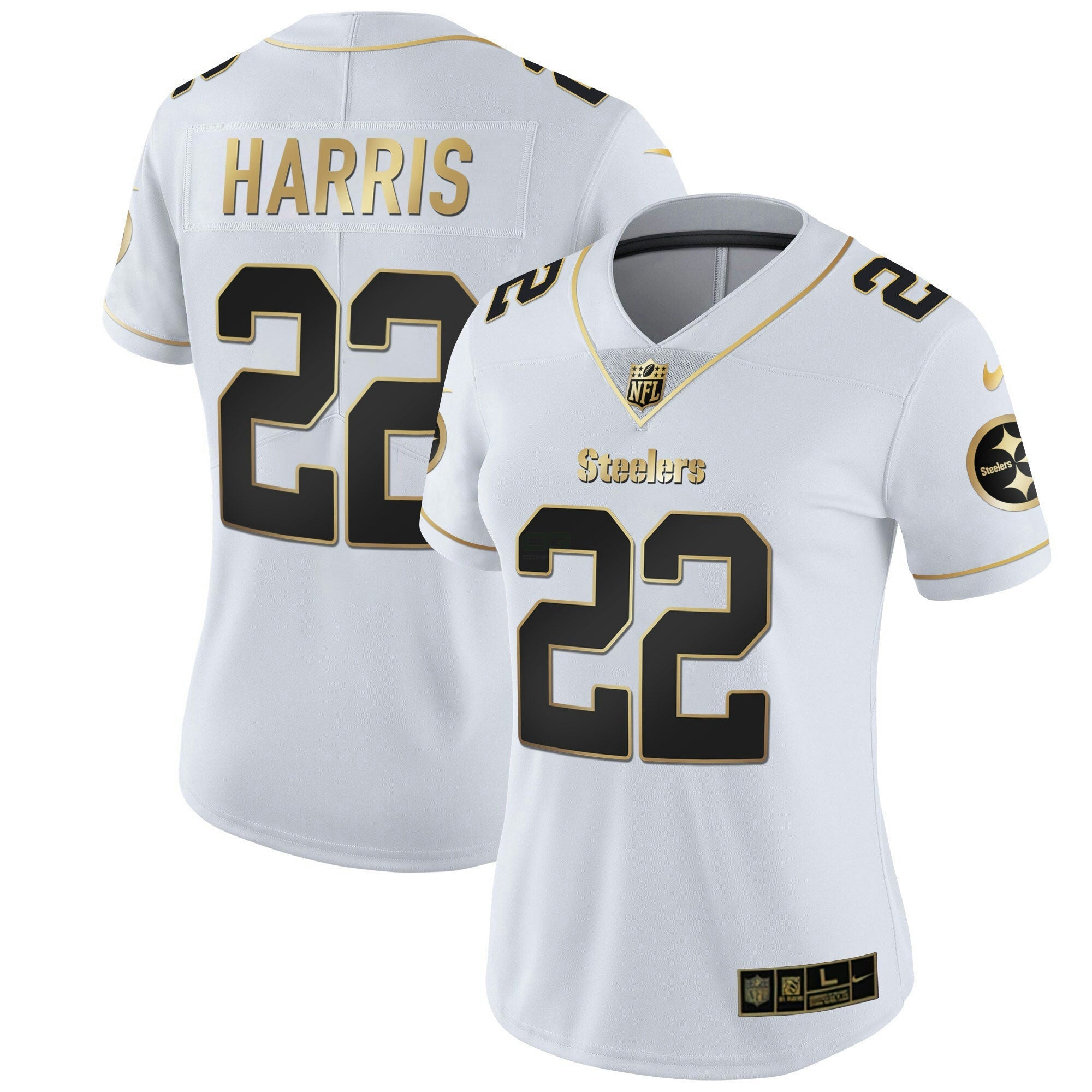 Camisa NFL Women’s Branca Dourada & Preta Dourada