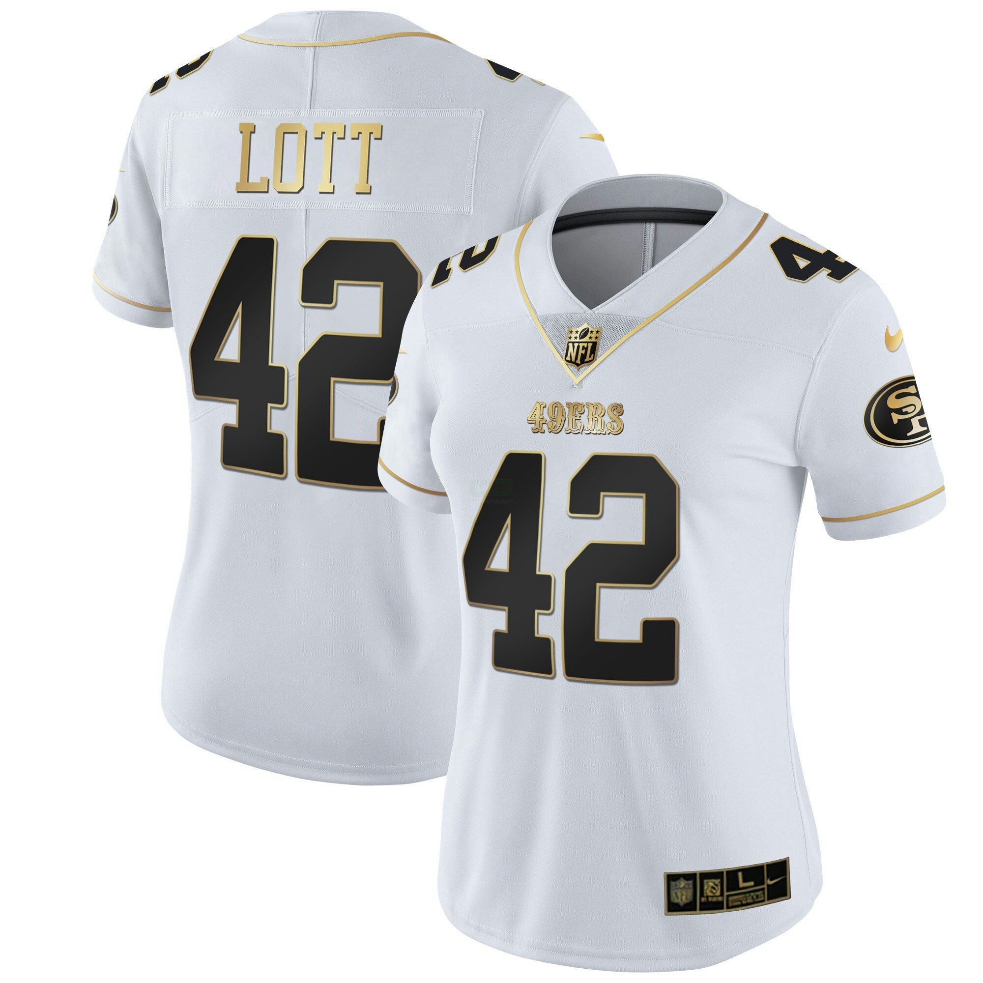 Camisa NFL Women’s Branca Dourada & Preta Dourada
