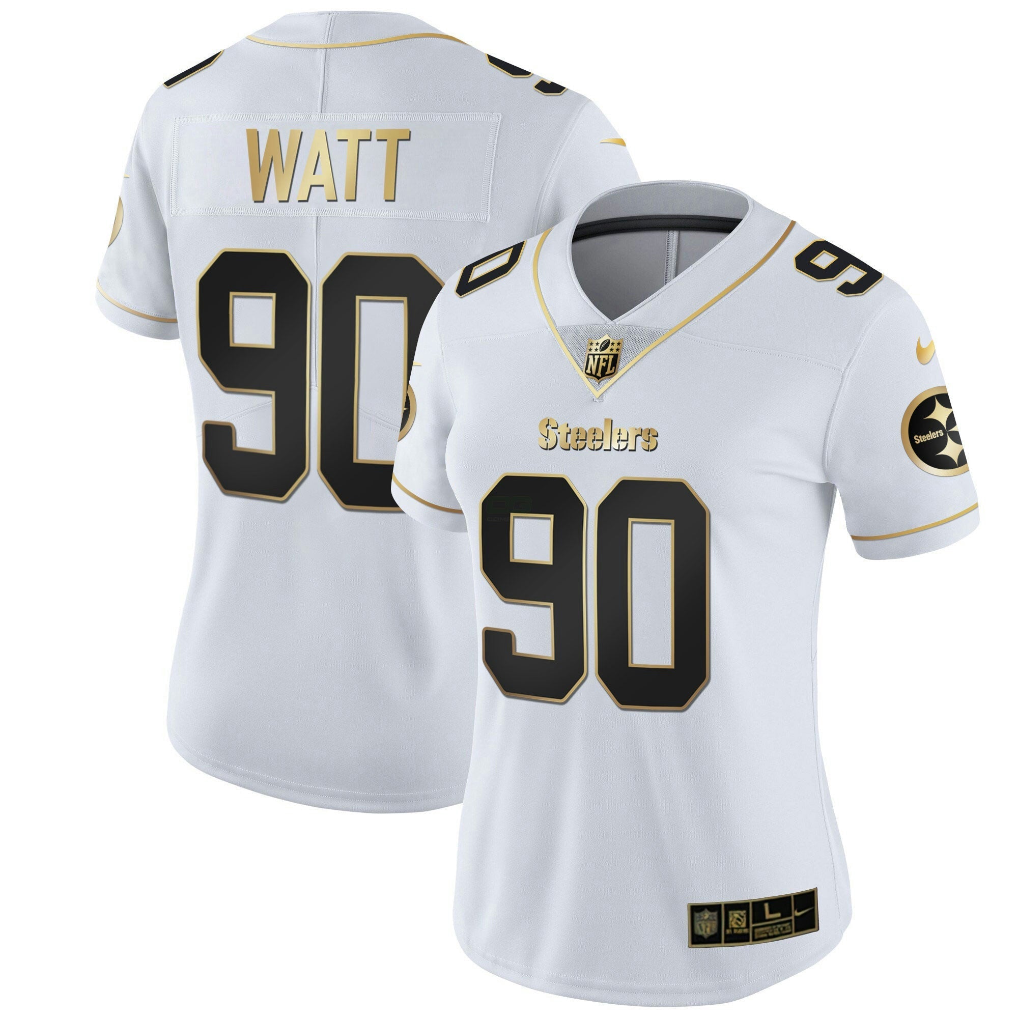 Camisa NFL Women’s Branca Dourada & Preta Dourada