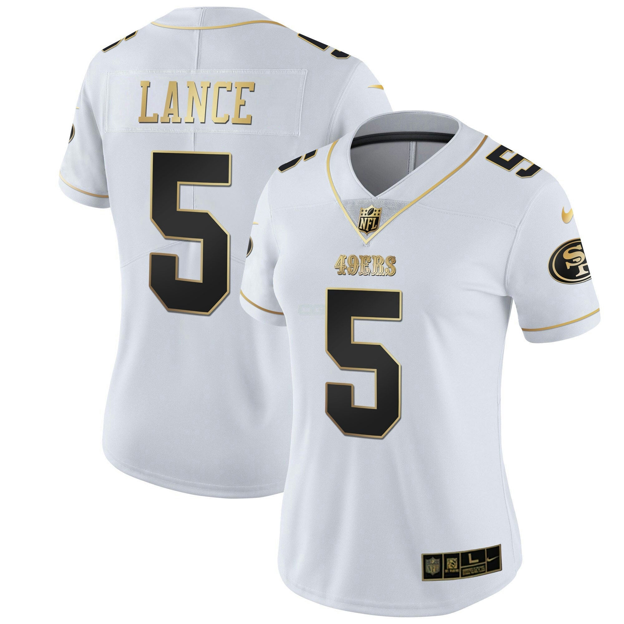 Camisa NFL Women’s Branca Dourada & Preta Dourada