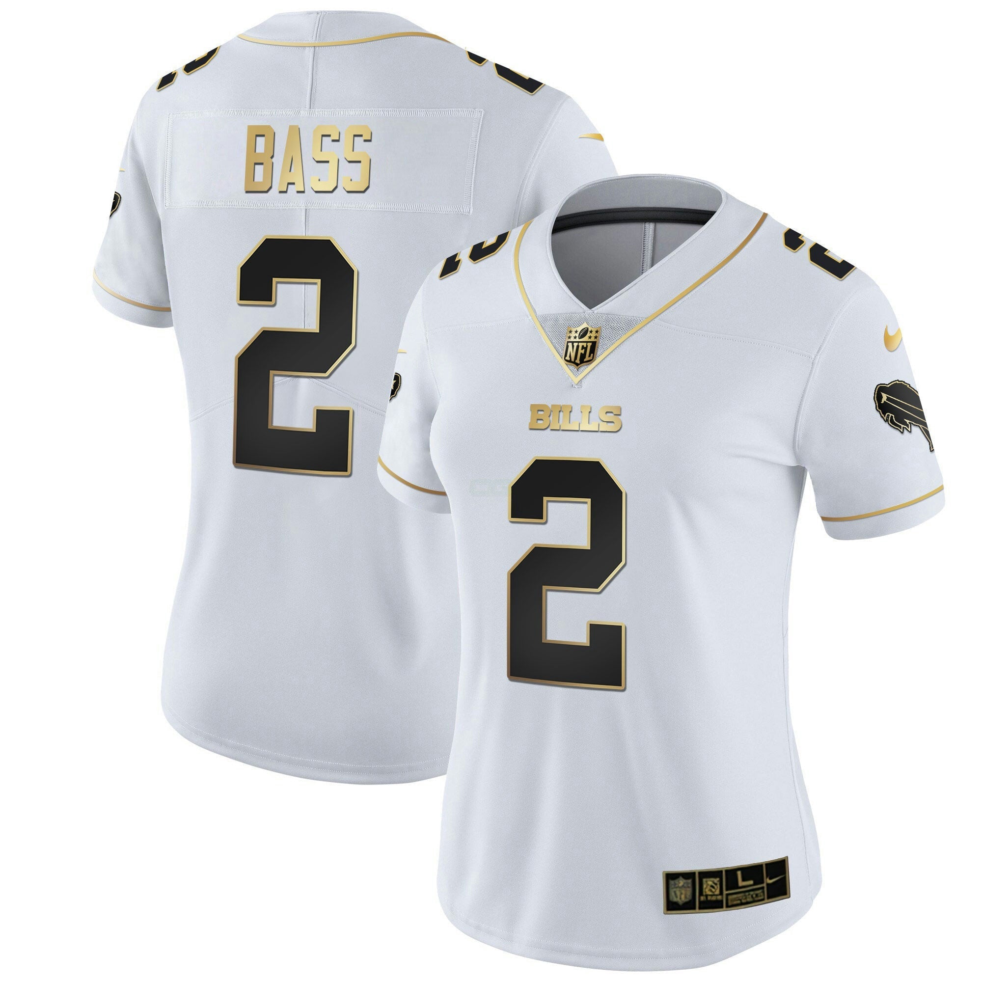 Camisa NFL Women’s Branca Dourada & Preta Dourada
