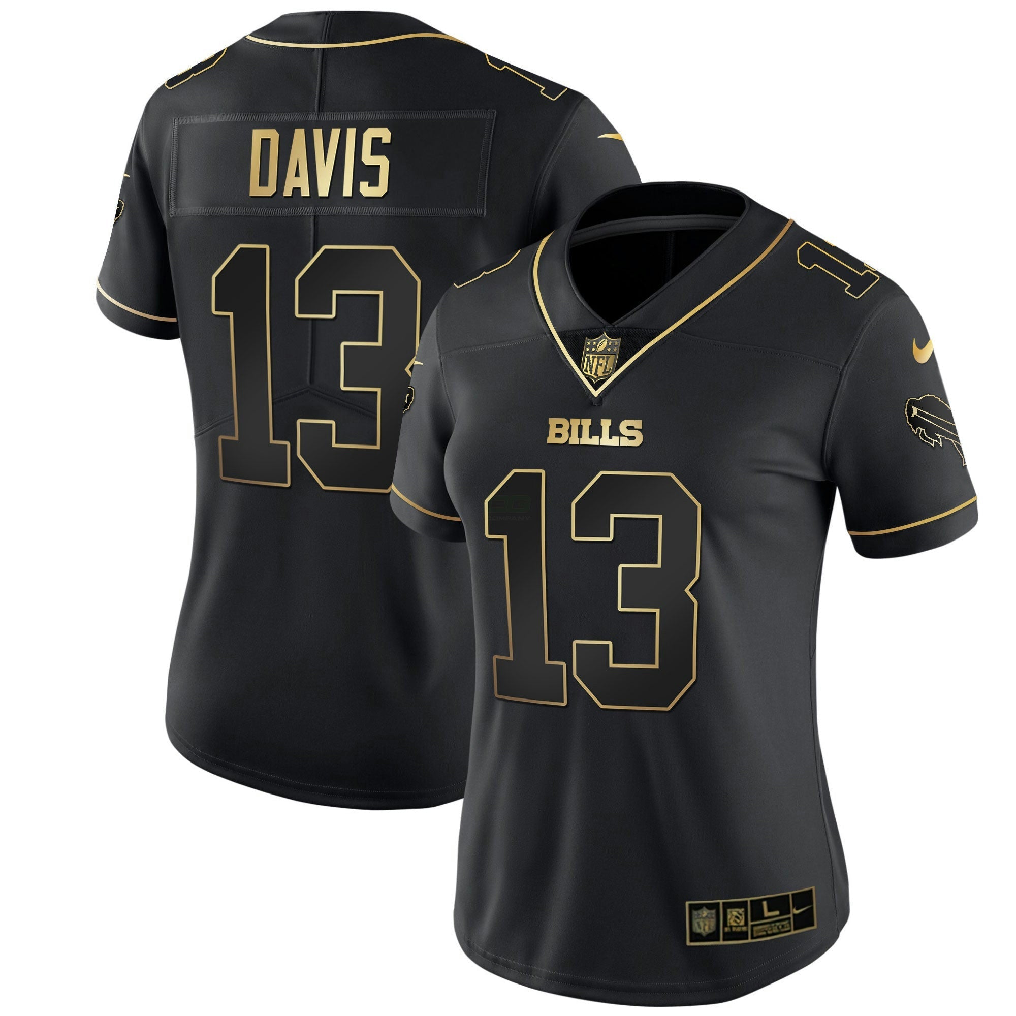 Camisa NFL Women’s Branca Dourada & Preta Dourada