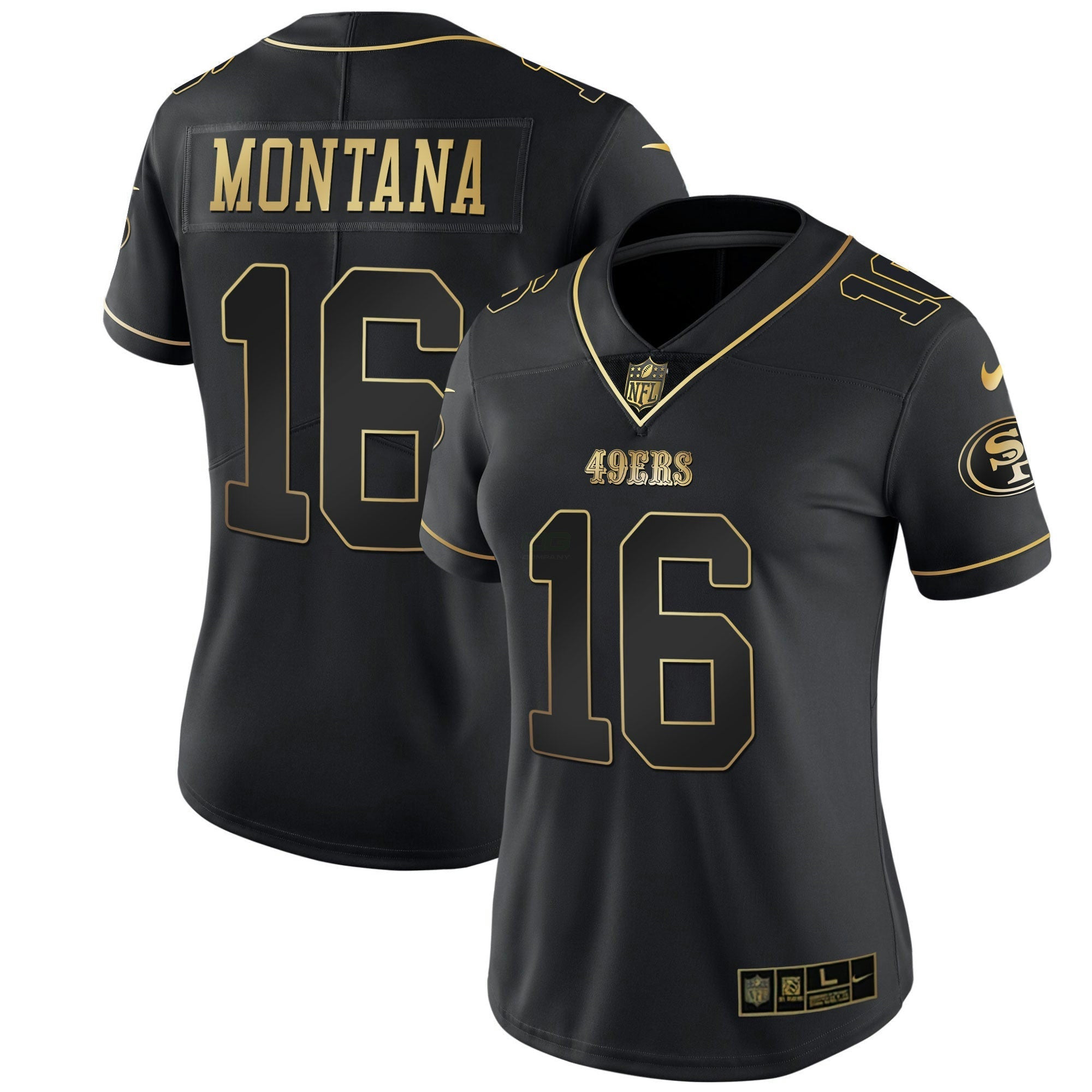 Camisa NFL Women’s Branca Dourada & Preta Dourada