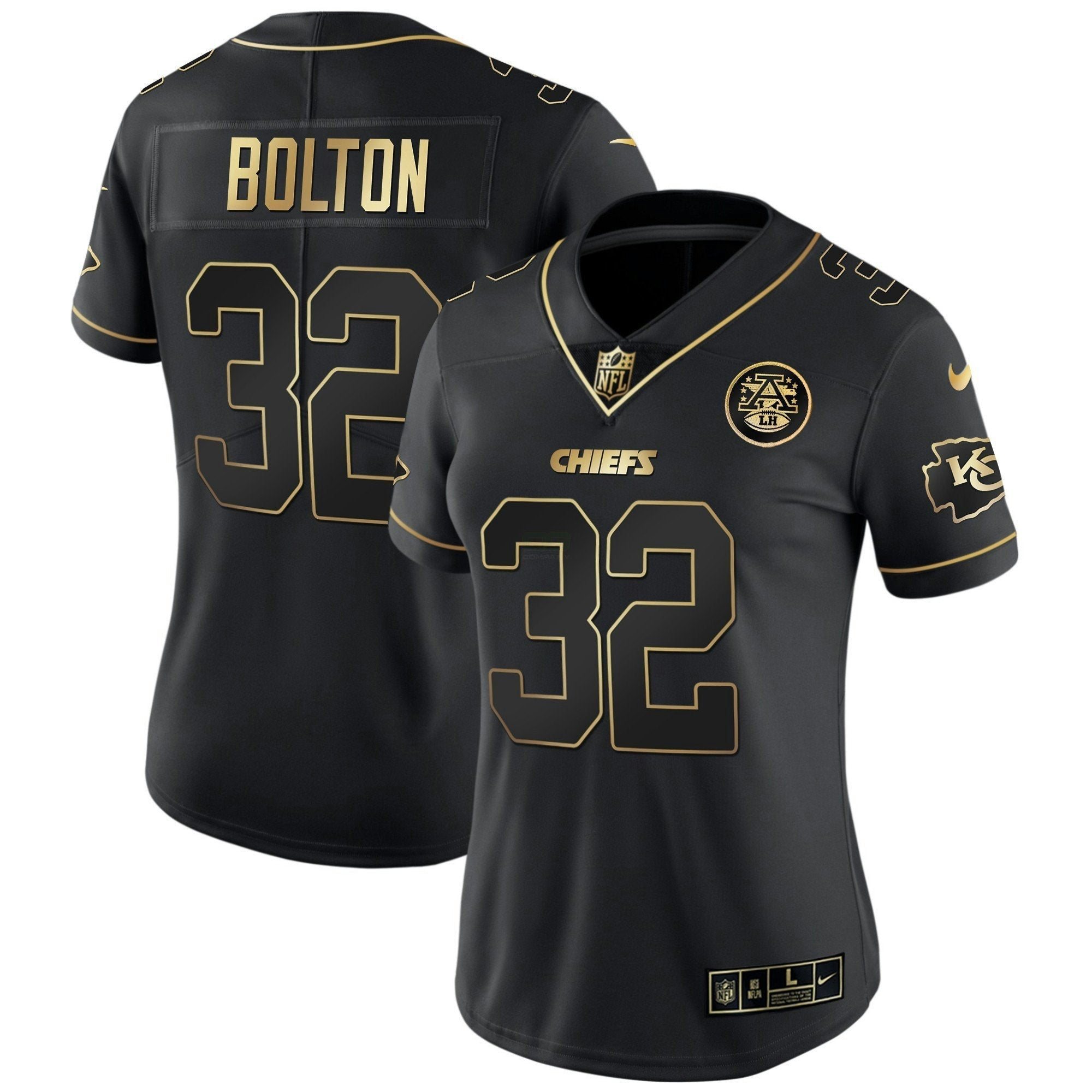 Camisa NFL Women’s Branca Dourada & Preta Dourada