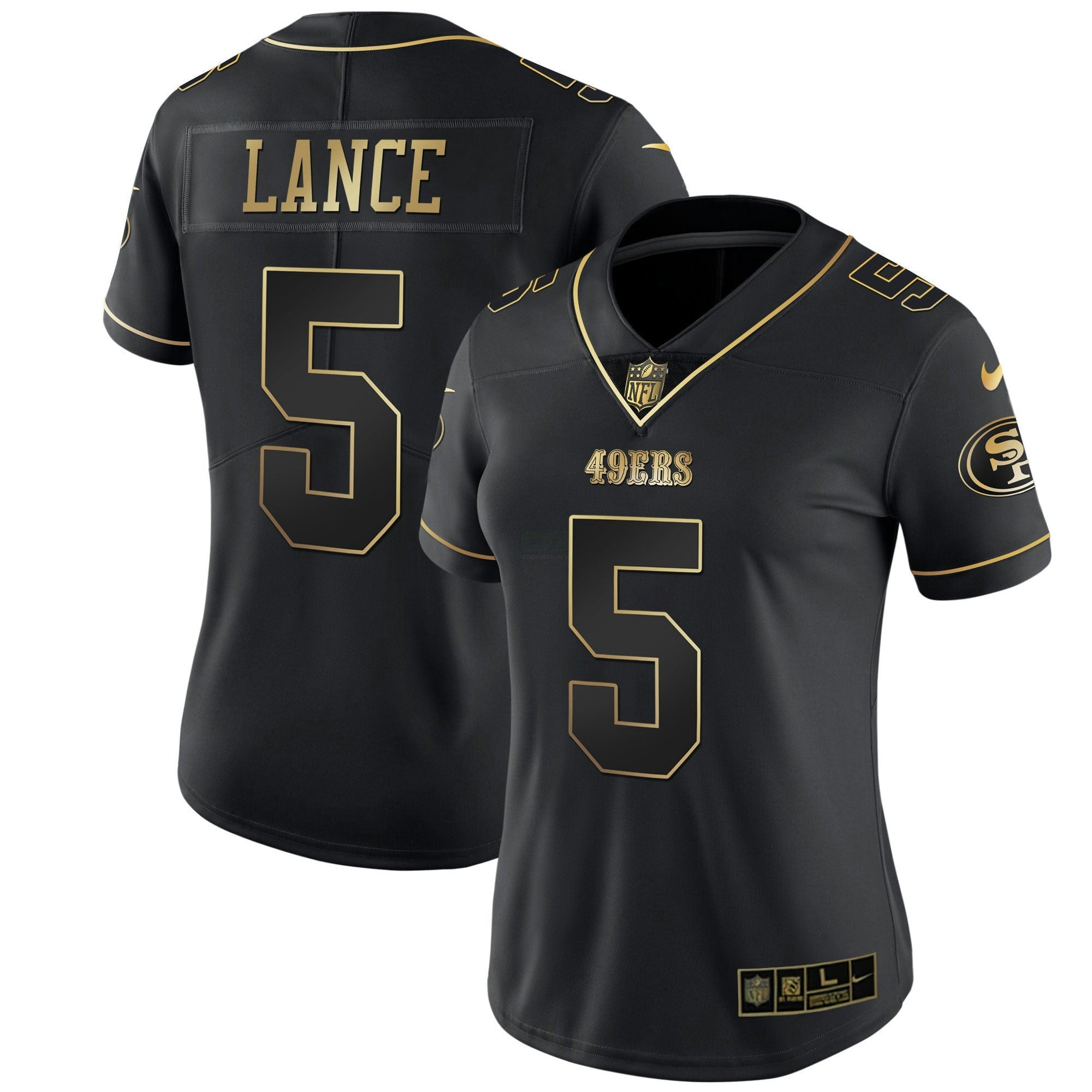 Camisa NFL Women’s Branca Dourada & Preta Dourada