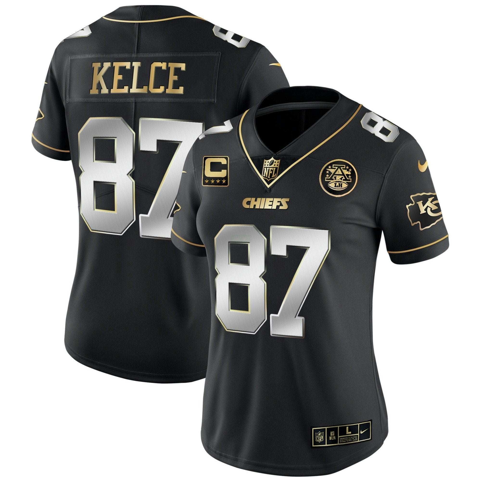 Camisa NFL Women’s Branca Dourada & Preta Dourada