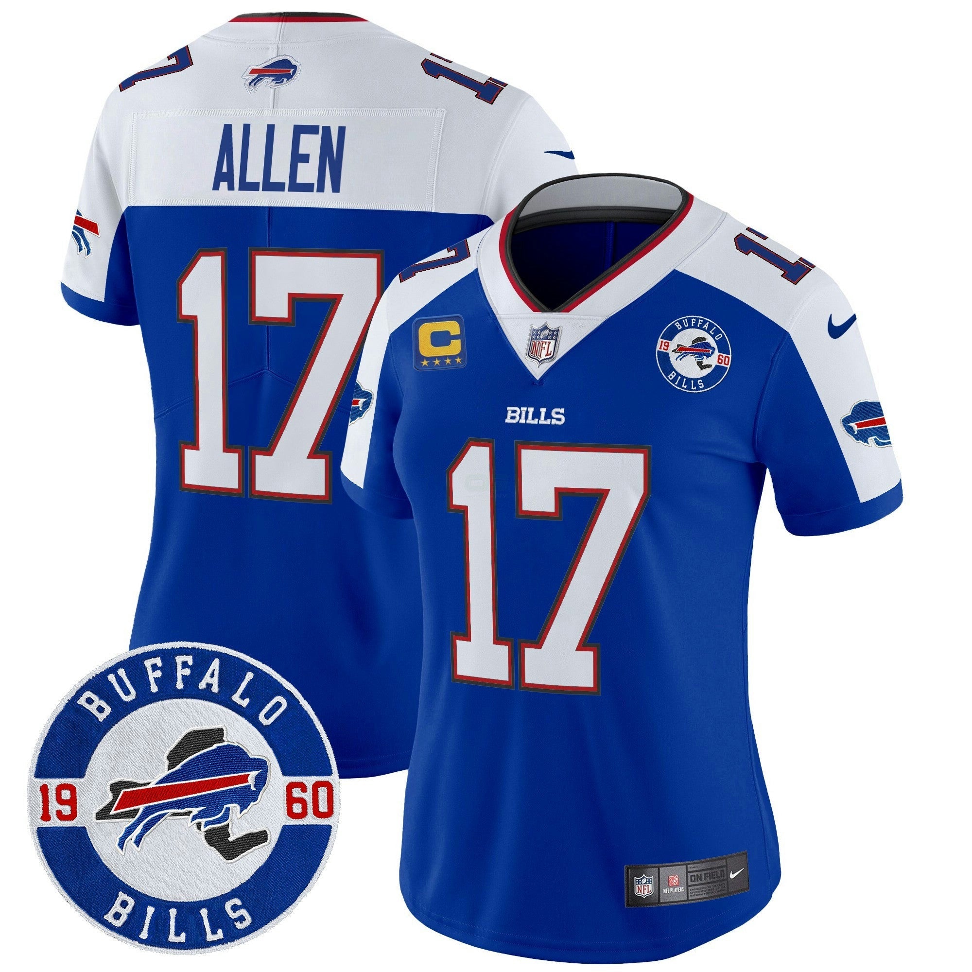 Camisa NFL Women’s Buffalo 2024 Vapor Limited Jersey – Est. 1960 Patch