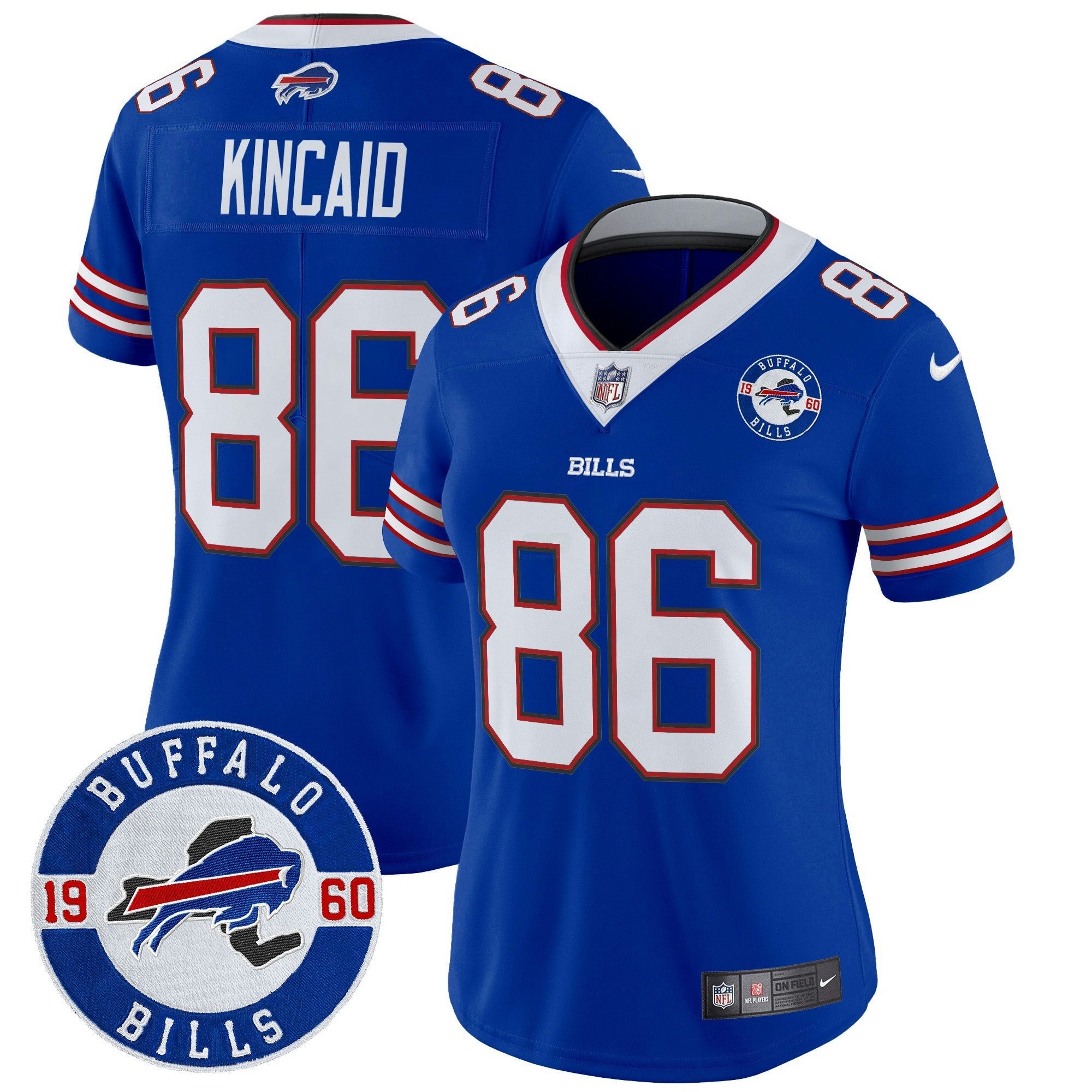 Camisa NFL Women’s Buffalo 2024 Vapor Limited Jersey – Est. 1960 Patch