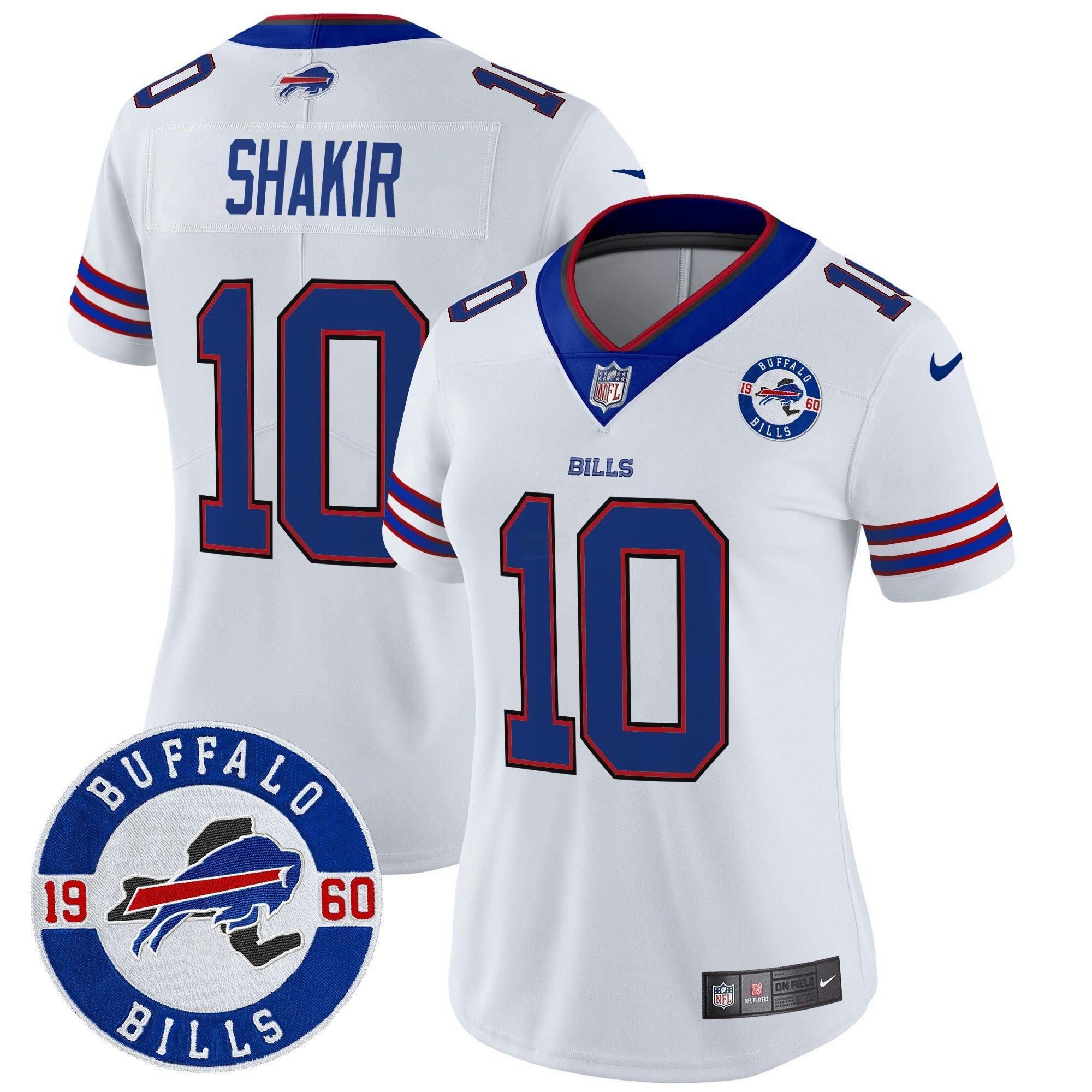 Camisa NFL Women’s Buffalo 2024 Vapor Limited Jersey – Est. 1960 Patch