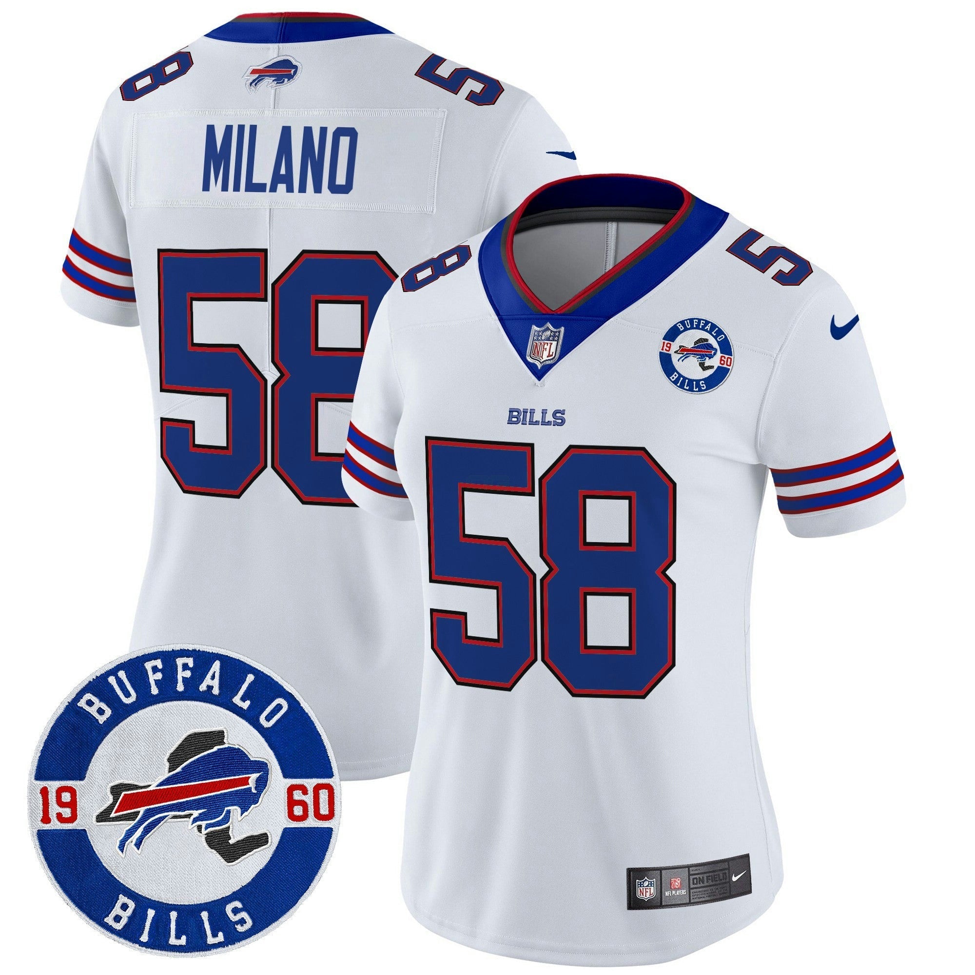 Camisa NFL Women’s Buffalo 2024 Vapor Limited Jersey – Est. 1960 Patch
