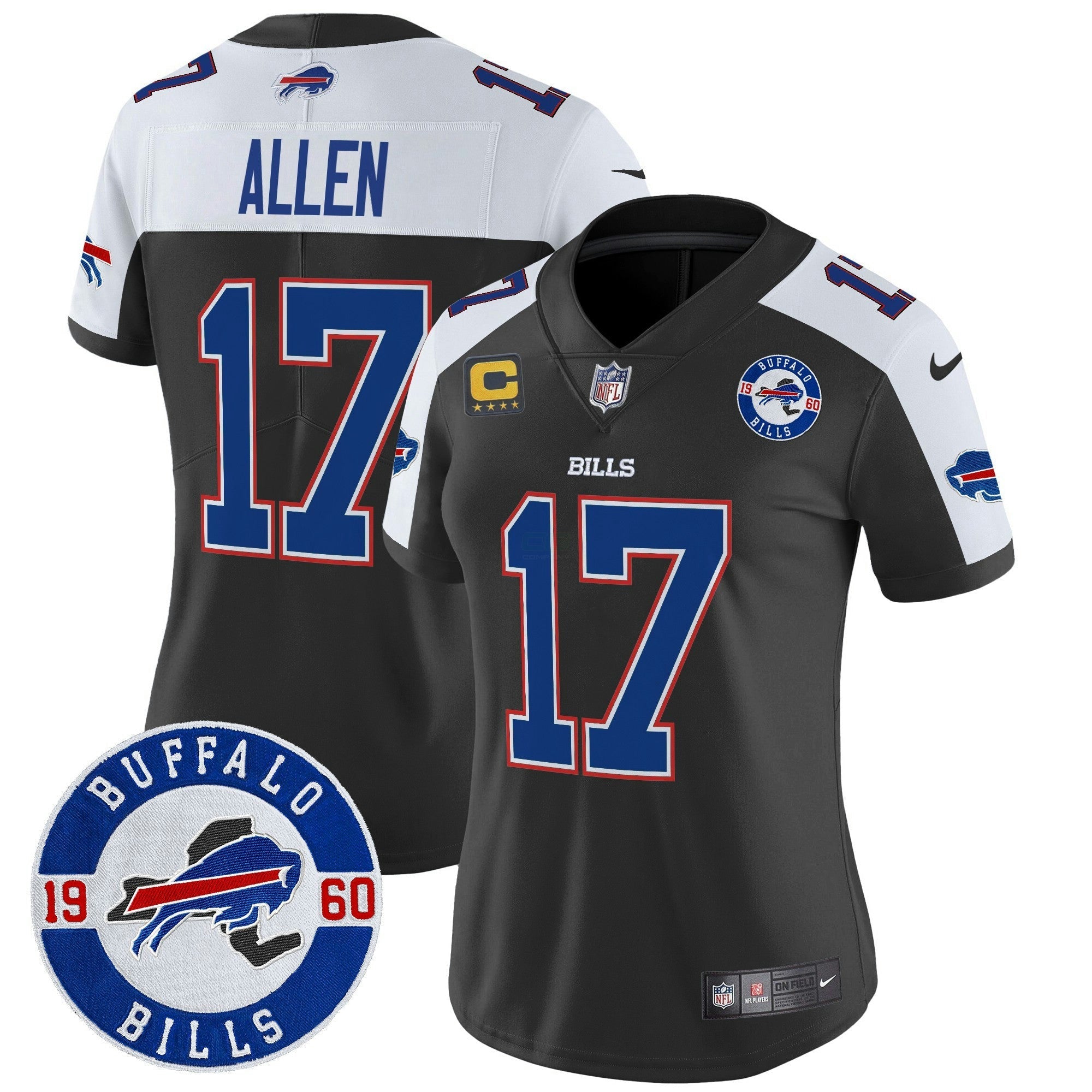 Camisa NFL Women’s Buffalo 2024 Vapor Limited Jersey – Est. 1960 Patch