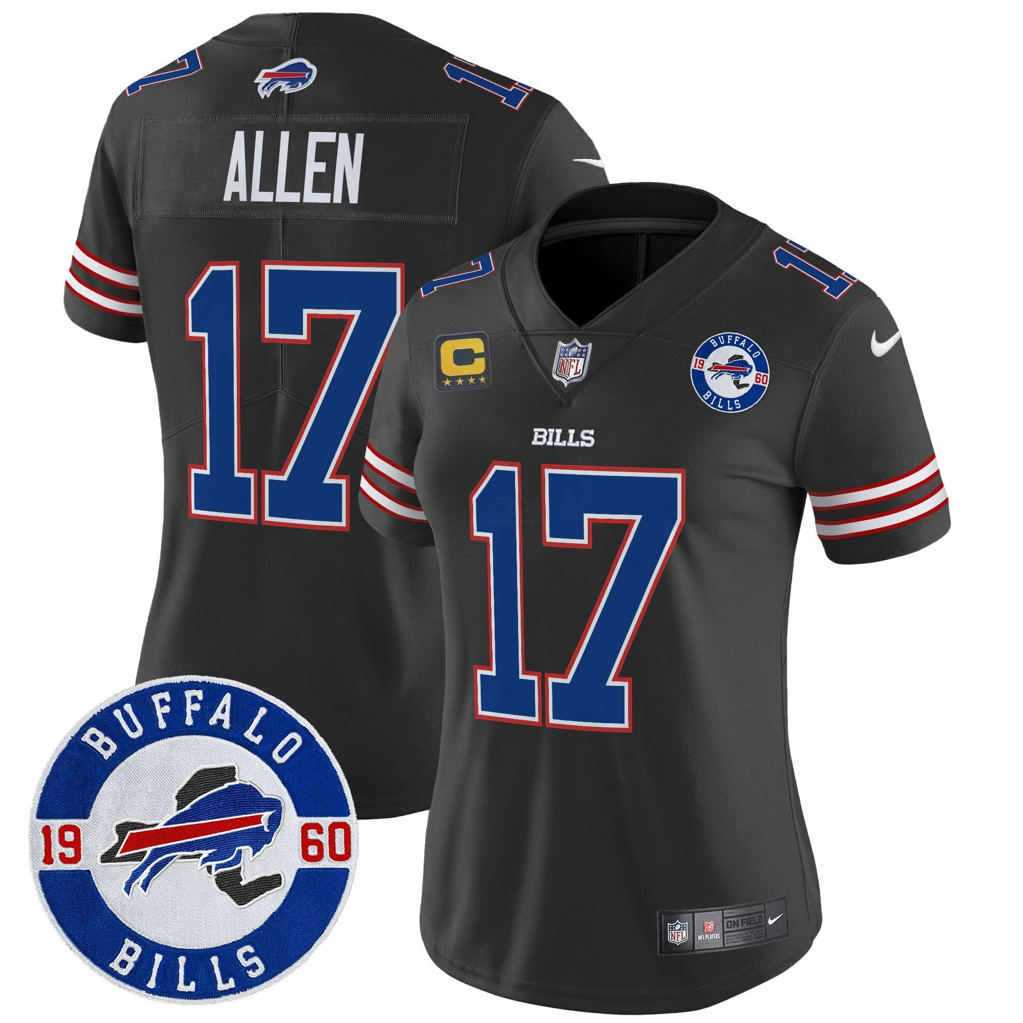 Camisa NFL Women’s Buffalo 2024 Vapor Limited Jersey – Est. 1960 Patch