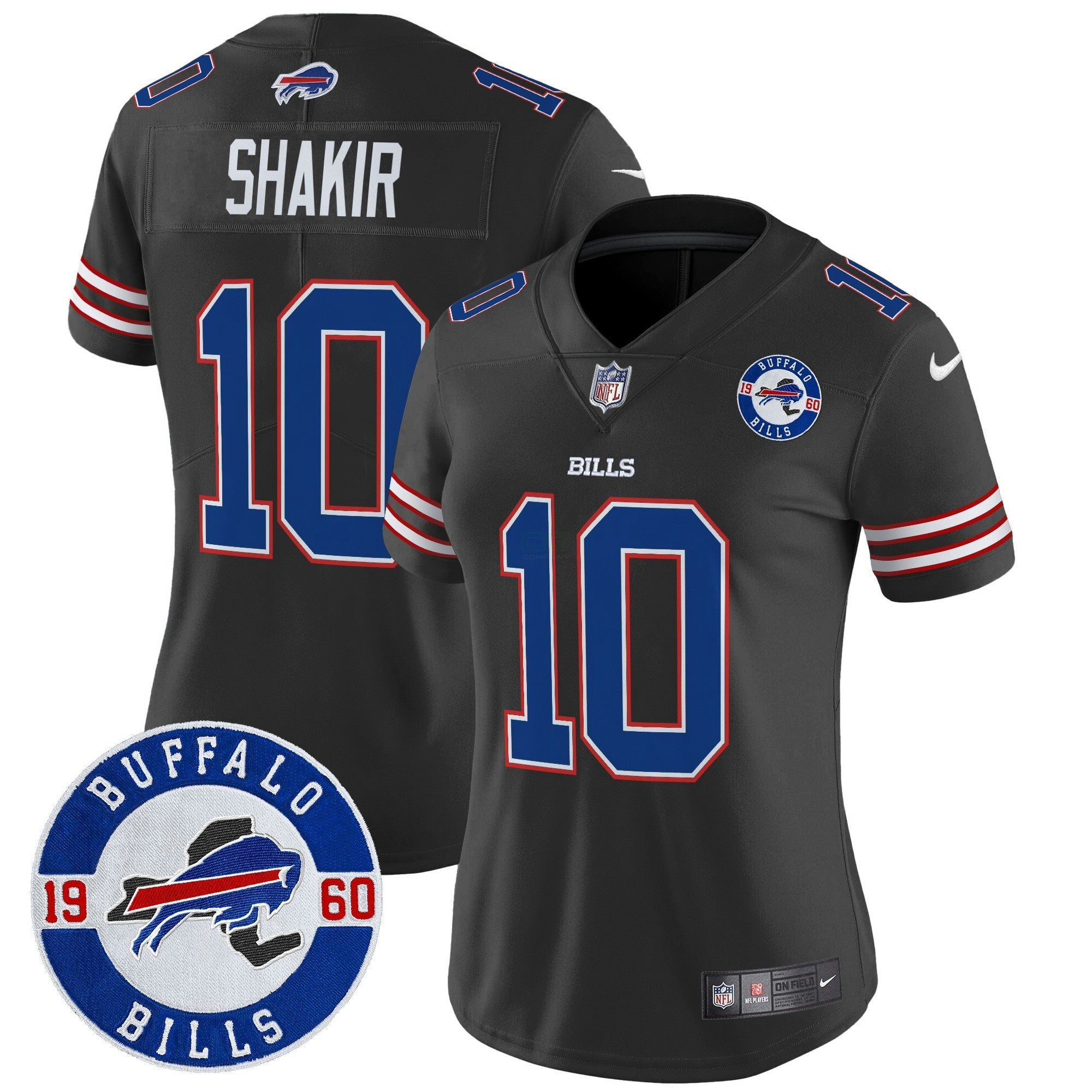 Camisa NFL Women’s Buffalo 2024 Vapor Limited Jersey – Est. 1960 Patch