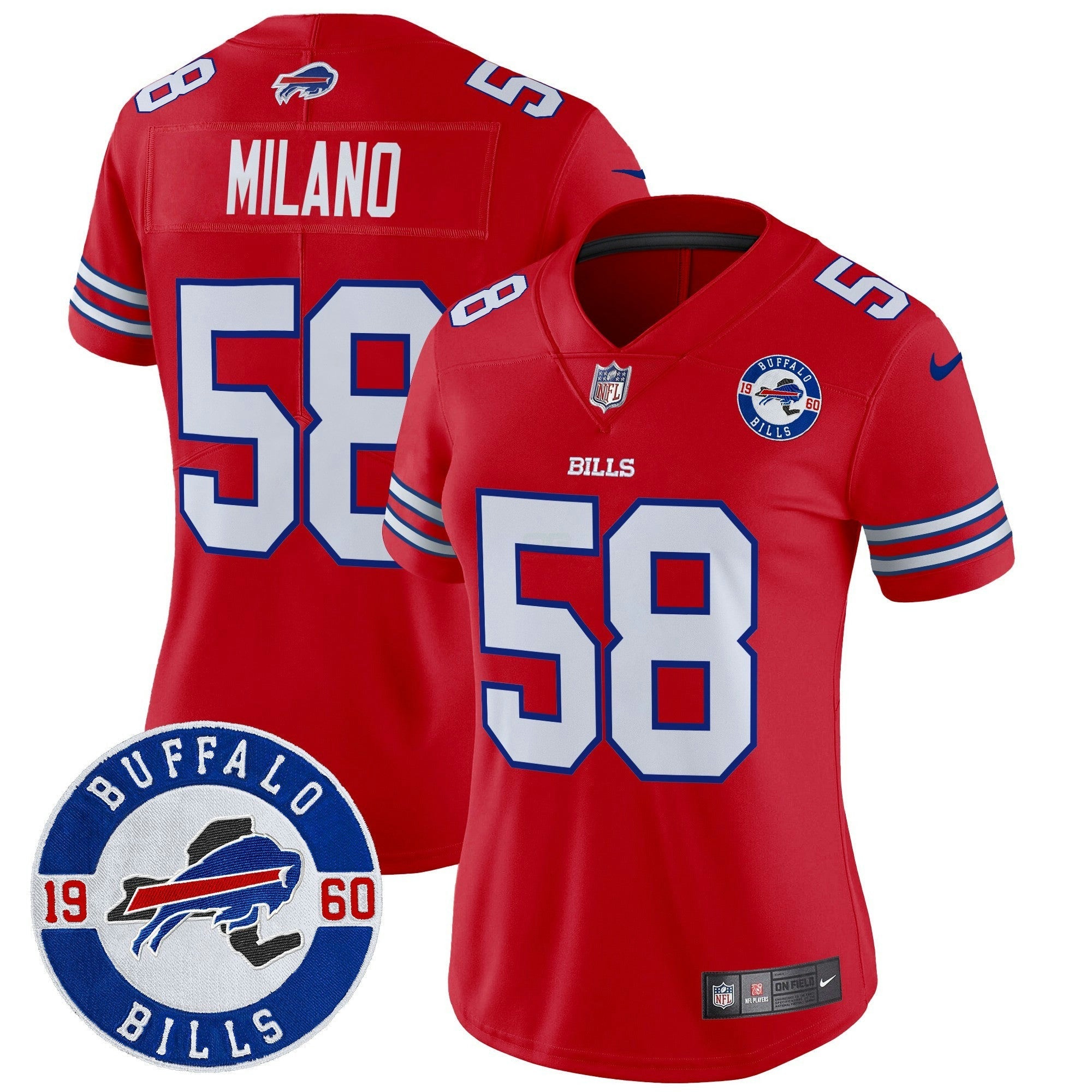 Camisa NFL Women’s Buffalo 2024 Vapor Limited Jersey – Est. 1960 Patch