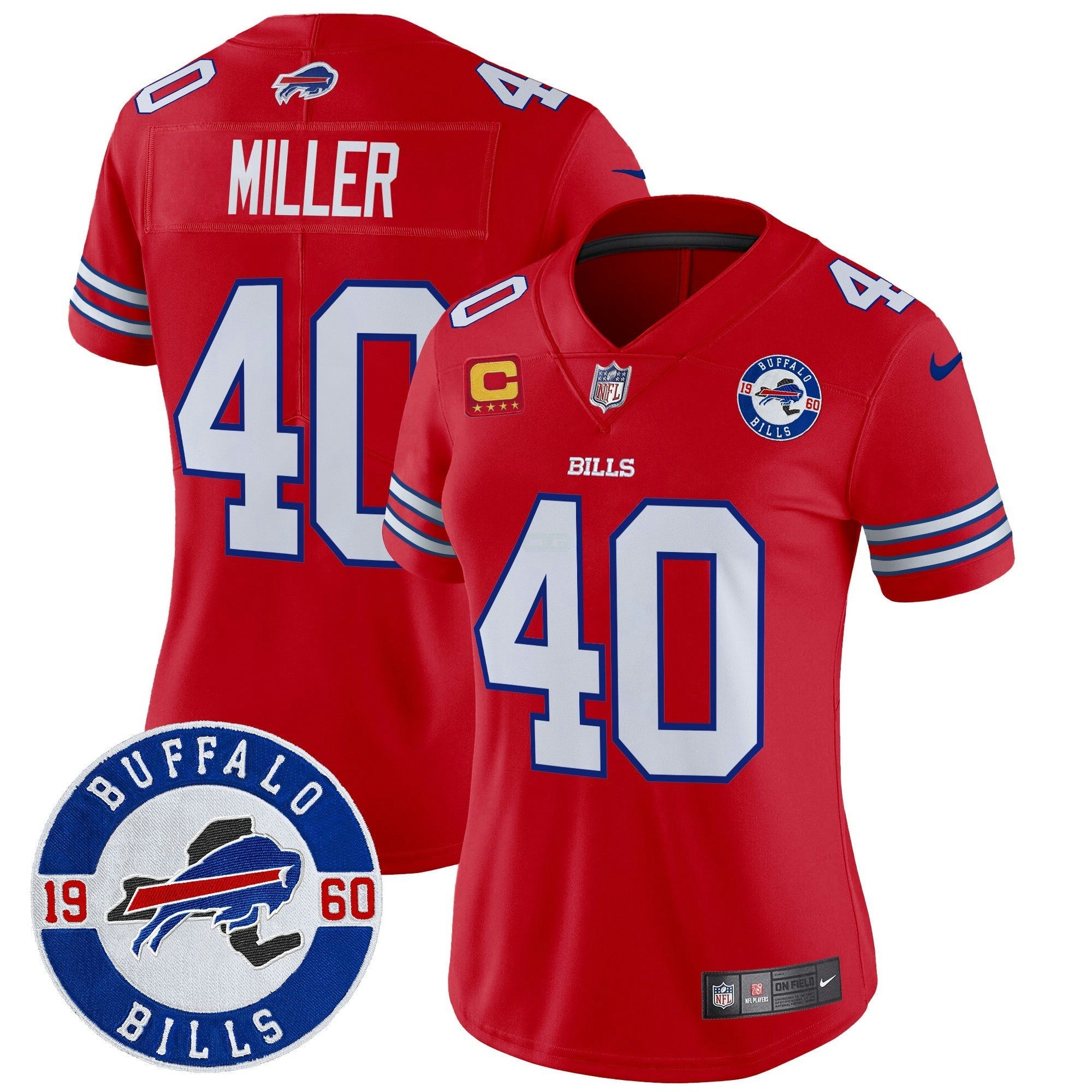 Camisa NFL Women’s Buffalo 2024 Vapor Limited Jersey – Est. 1960 Patch