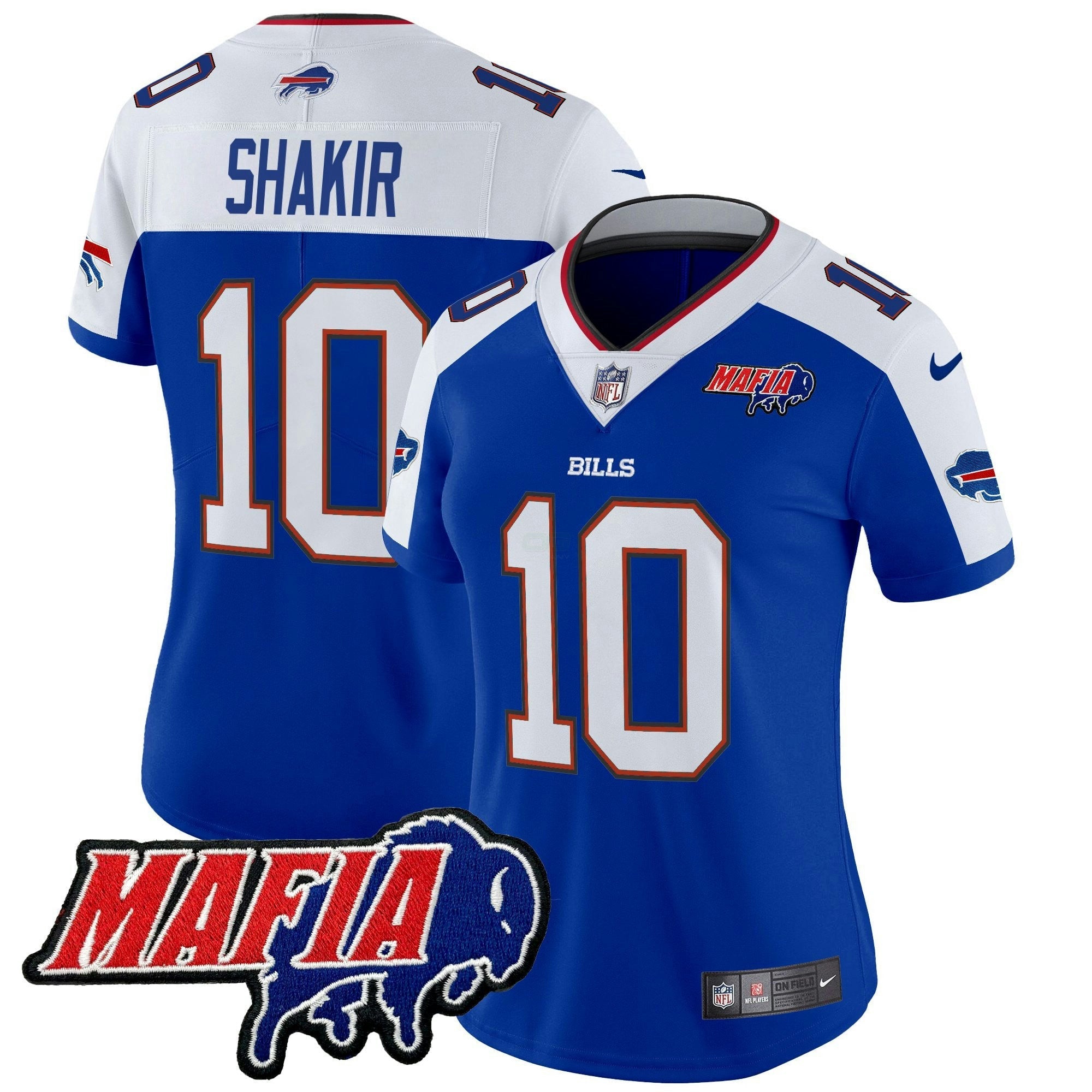 Camisa NFL Women’s Buffalo 2025 Mafia Patch Vapor Limited Jersey