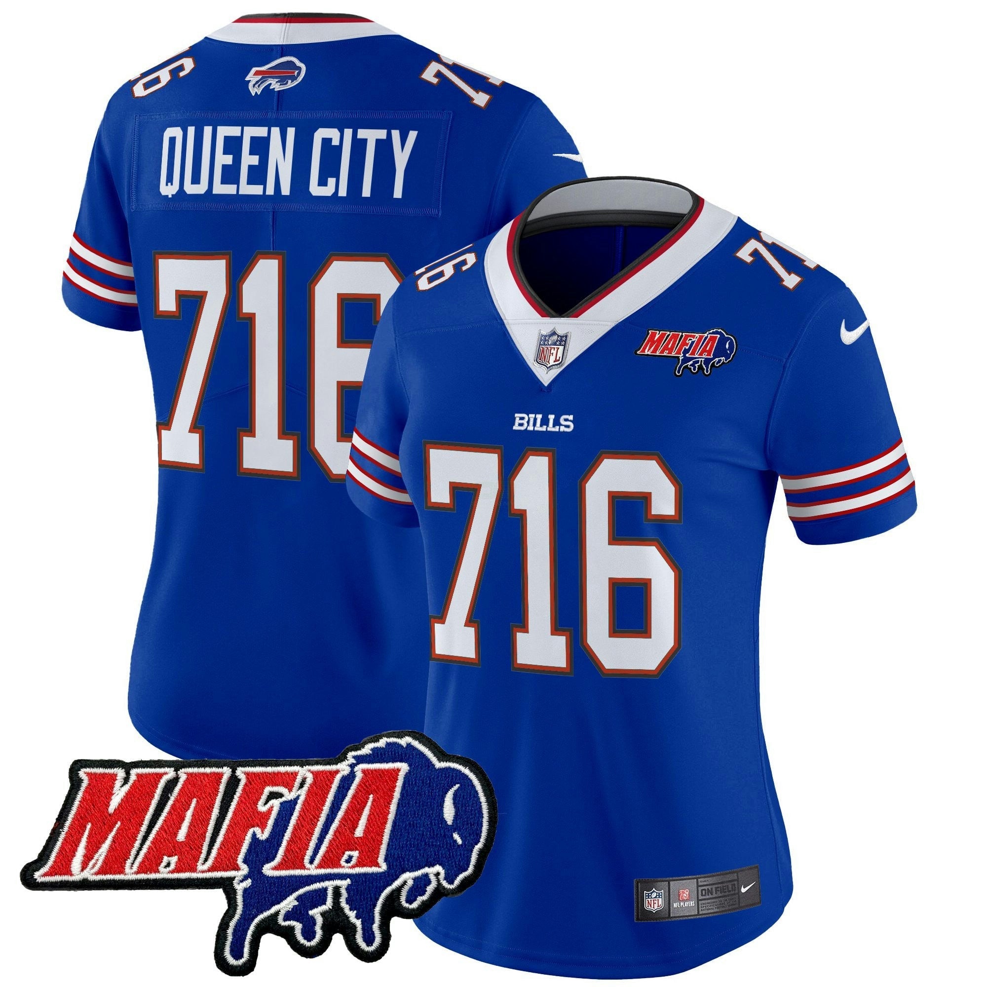 Camisa NFL Women’s Buffalo 2025 Mafia Patch Vapor Limited Jersey