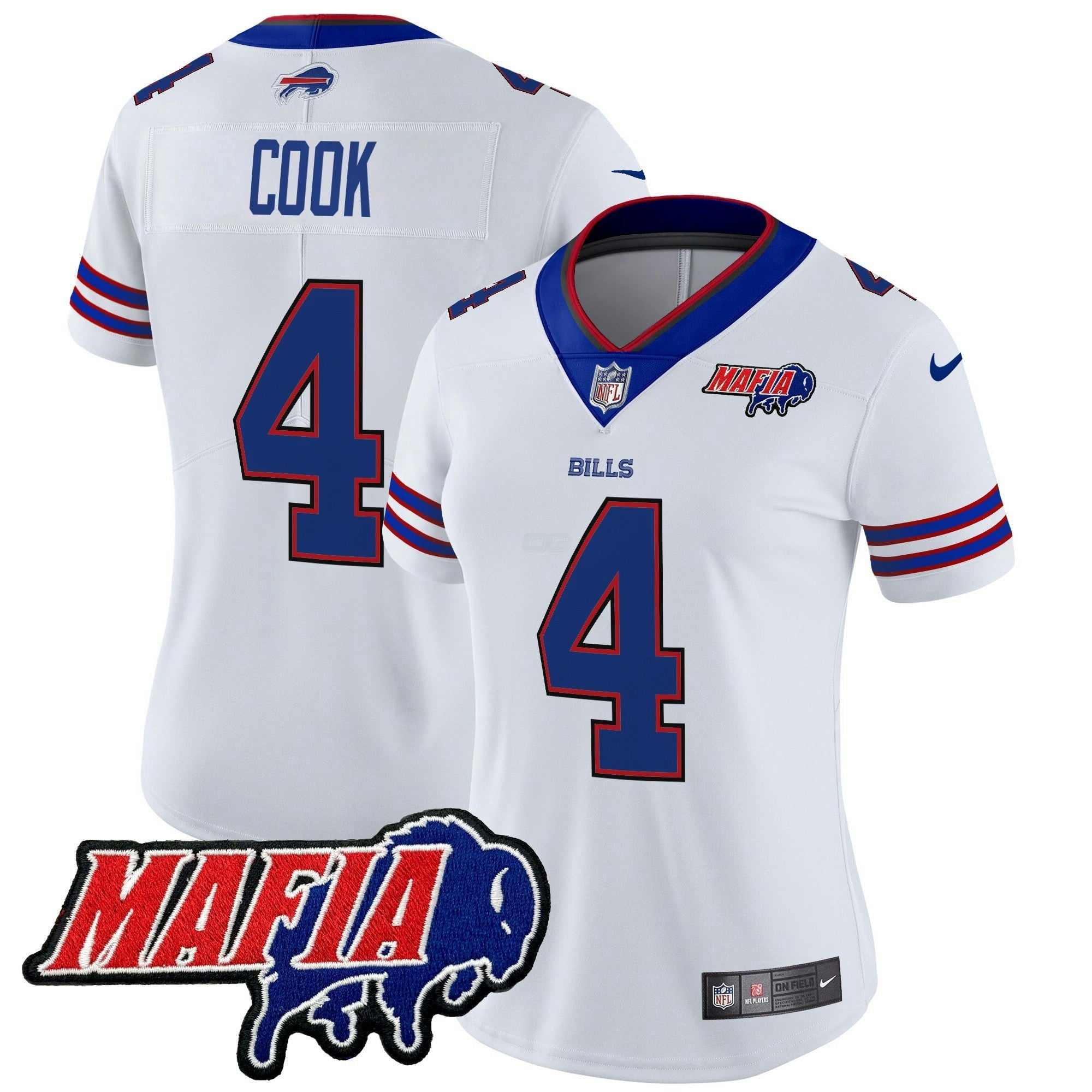 Camisa NFL Women’s Buffalo 2025 Mafia Patch Vapor Limited Jersey