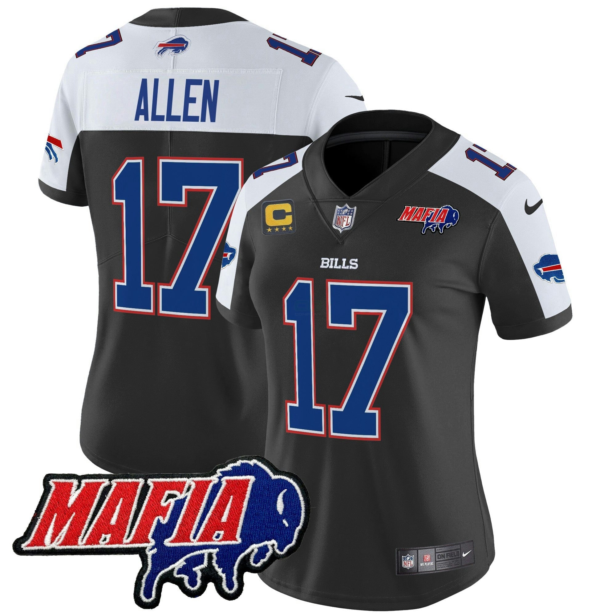 Camisa NFL Women’s Buffalo 2025 Mafia Patch Vapor Limited Jersey